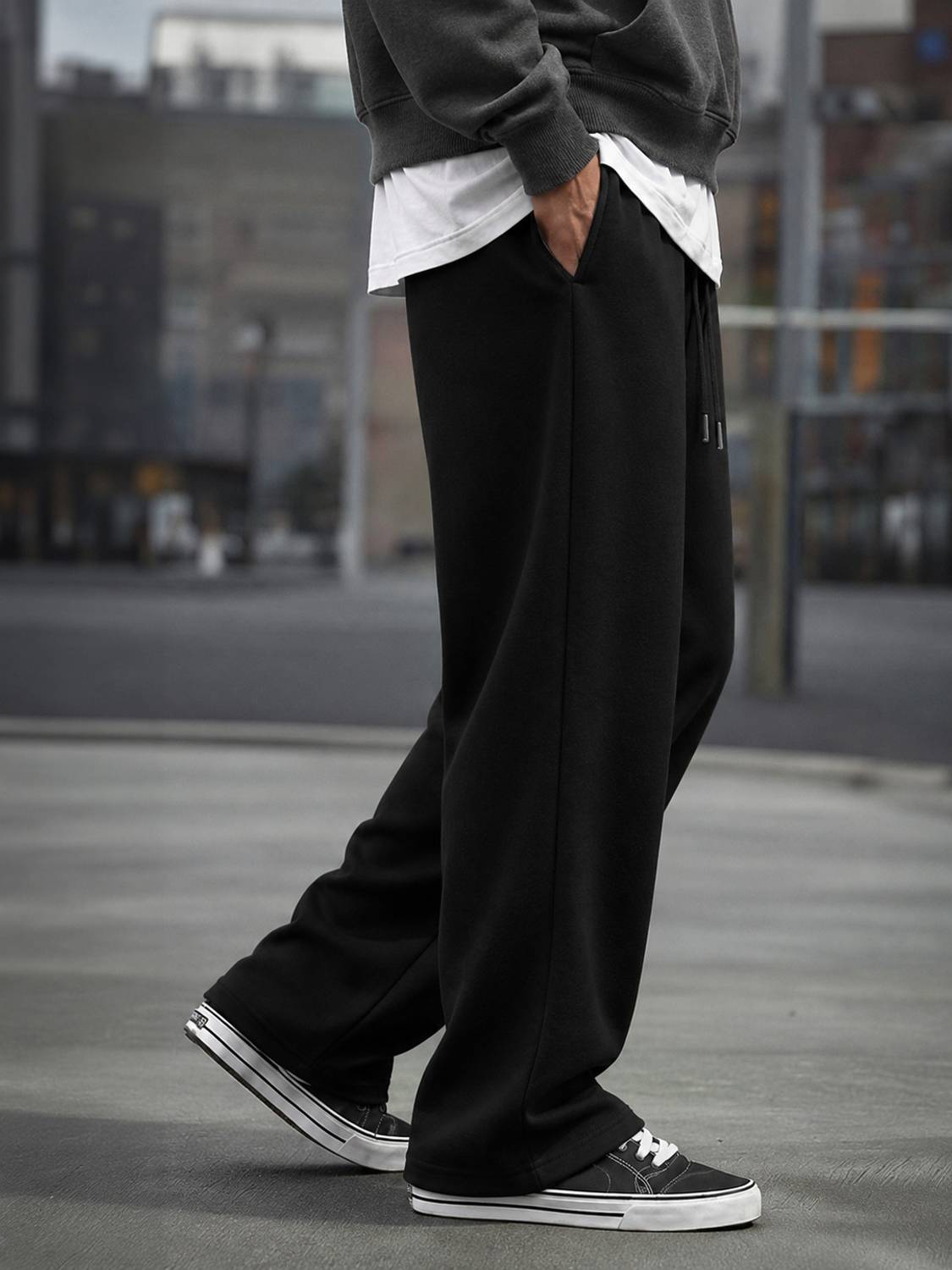 WEVOK WEAR Loose Fit Men Black Trousers - Image 4