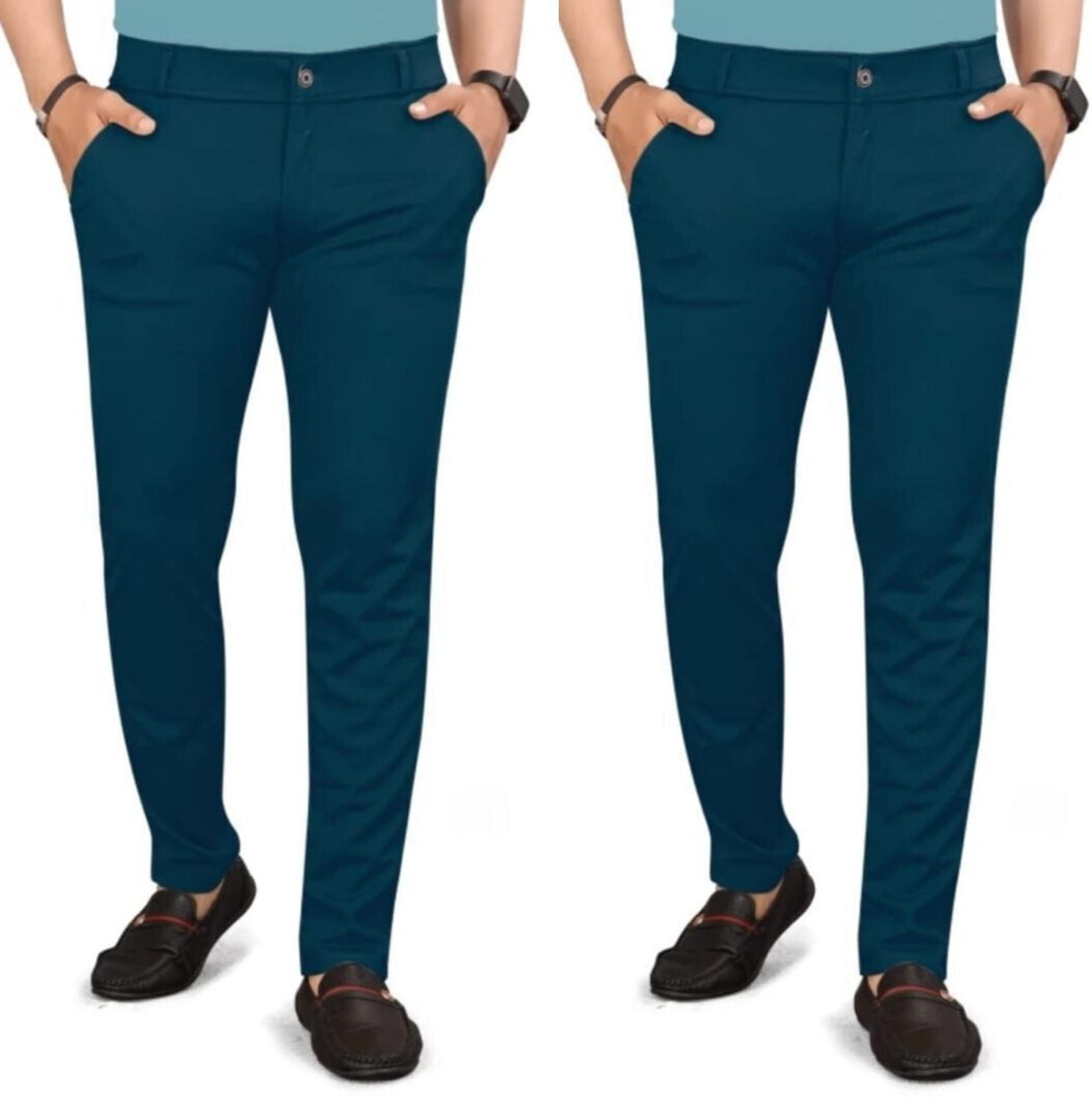 Image of ynam Relaxed Men Light Blue, Light Blue Trousers