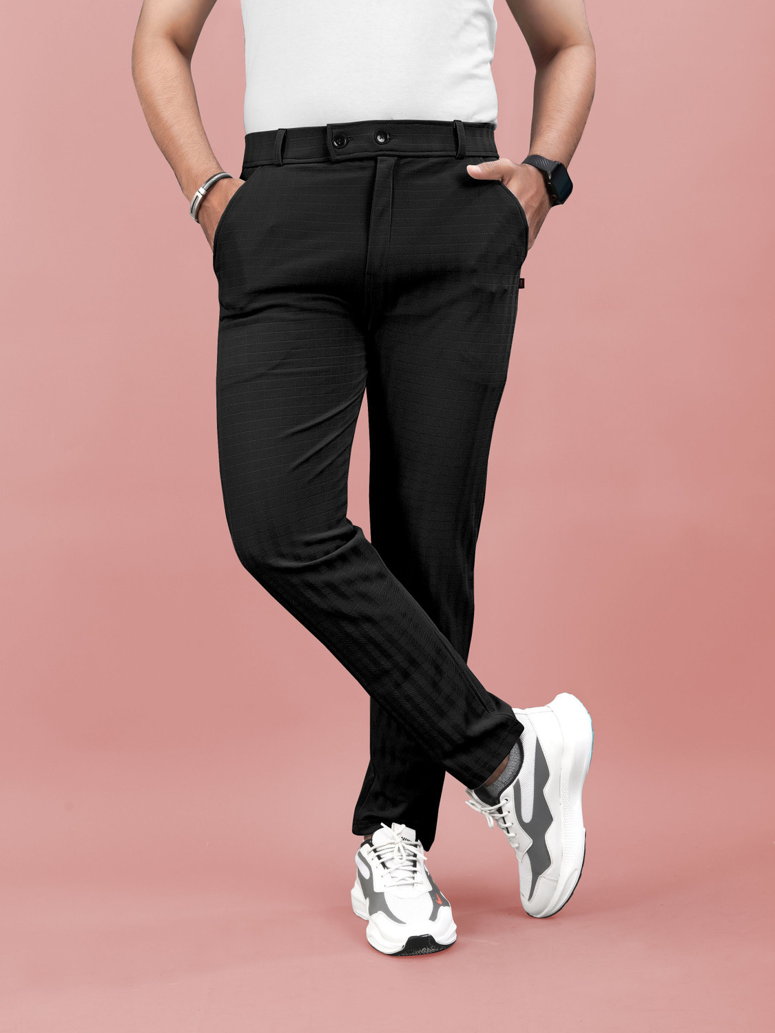 Image of Flicfol Regular Fit Men Black Trousers