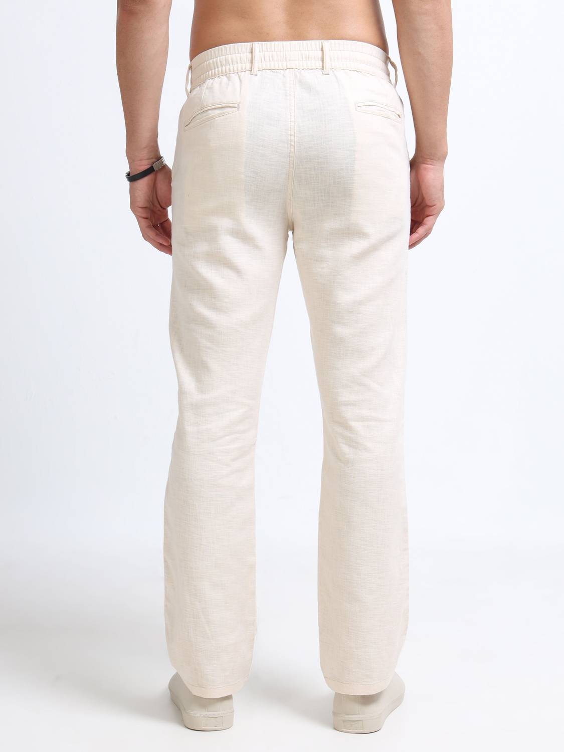 METRONAUT Straight Fit Men Cream Trousers - Image 2