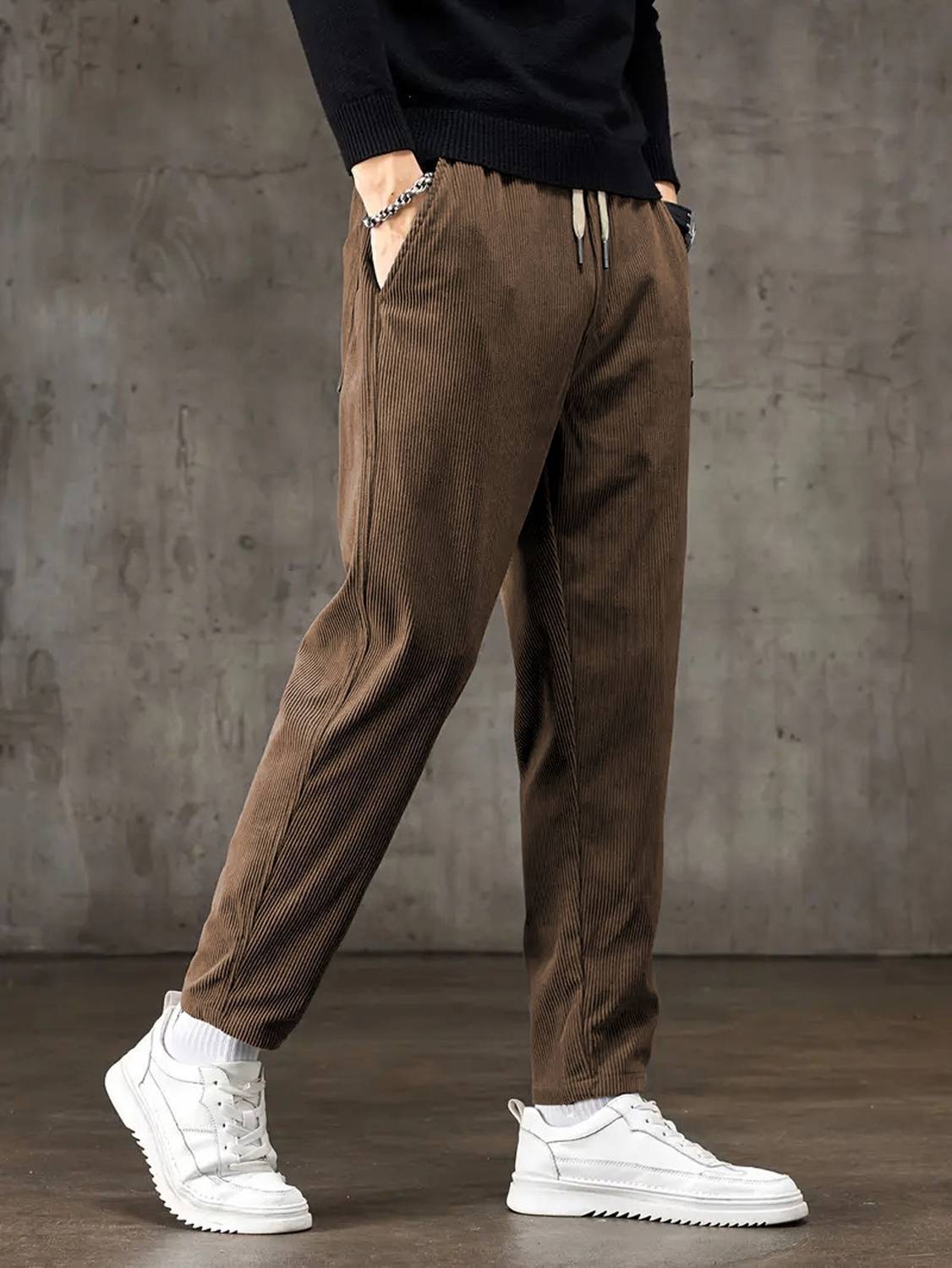 JexPuti Regular Fit Men Brown Trousers - Image 3