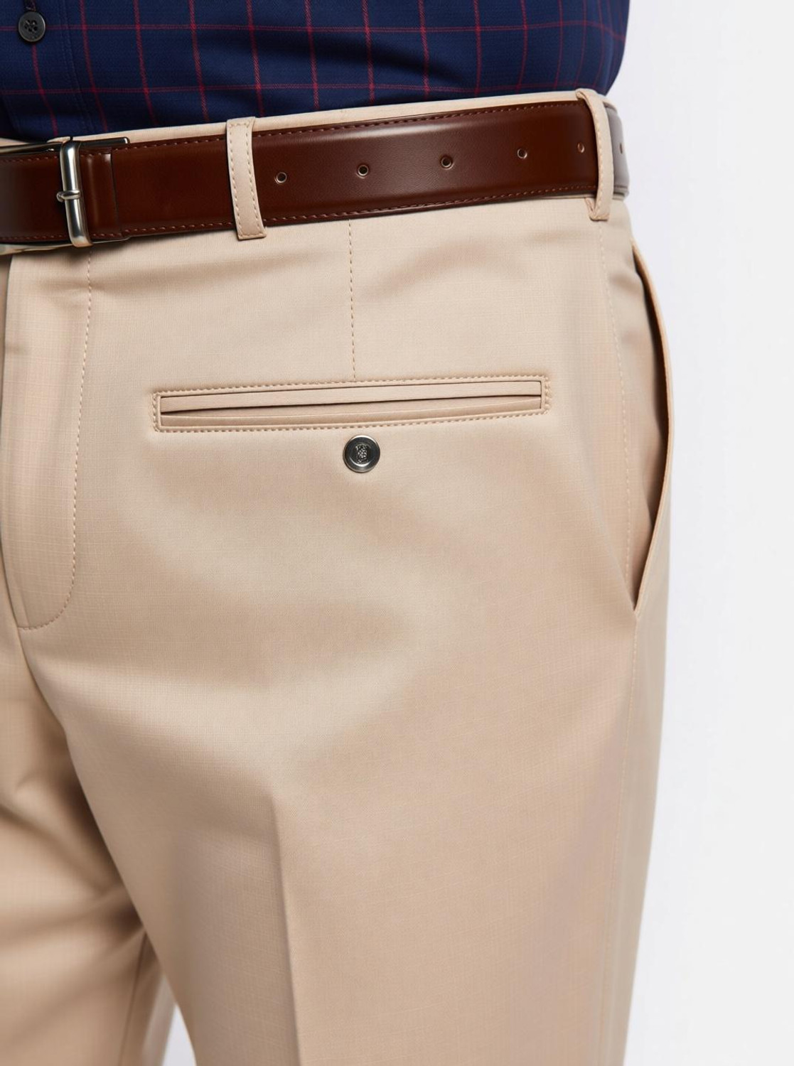 Image of AENT Regular Fit Men Beige Trousers