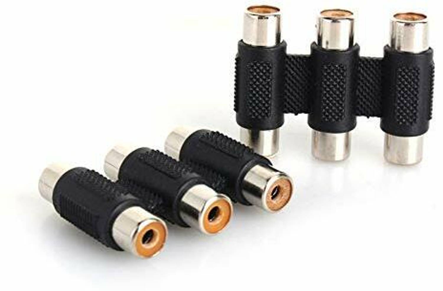 Sage TV-out Cable 3-RCA Female to Female Audio Video Connector Coupler Jointer(Pack of 3)