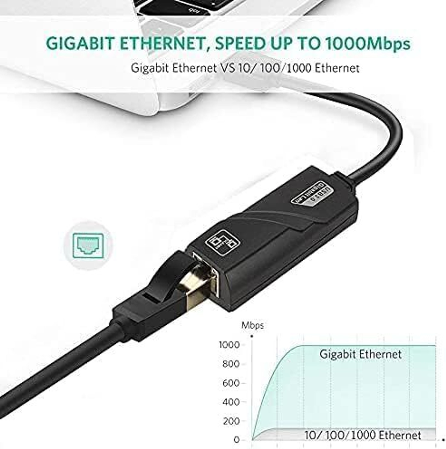 Image of Zeptrox USB Ethernet Adapter USB 3.0 to 10 100 1000Mbps Gigabit Wired USB Lan Adapter compatible with Linux, Mac, Windows
