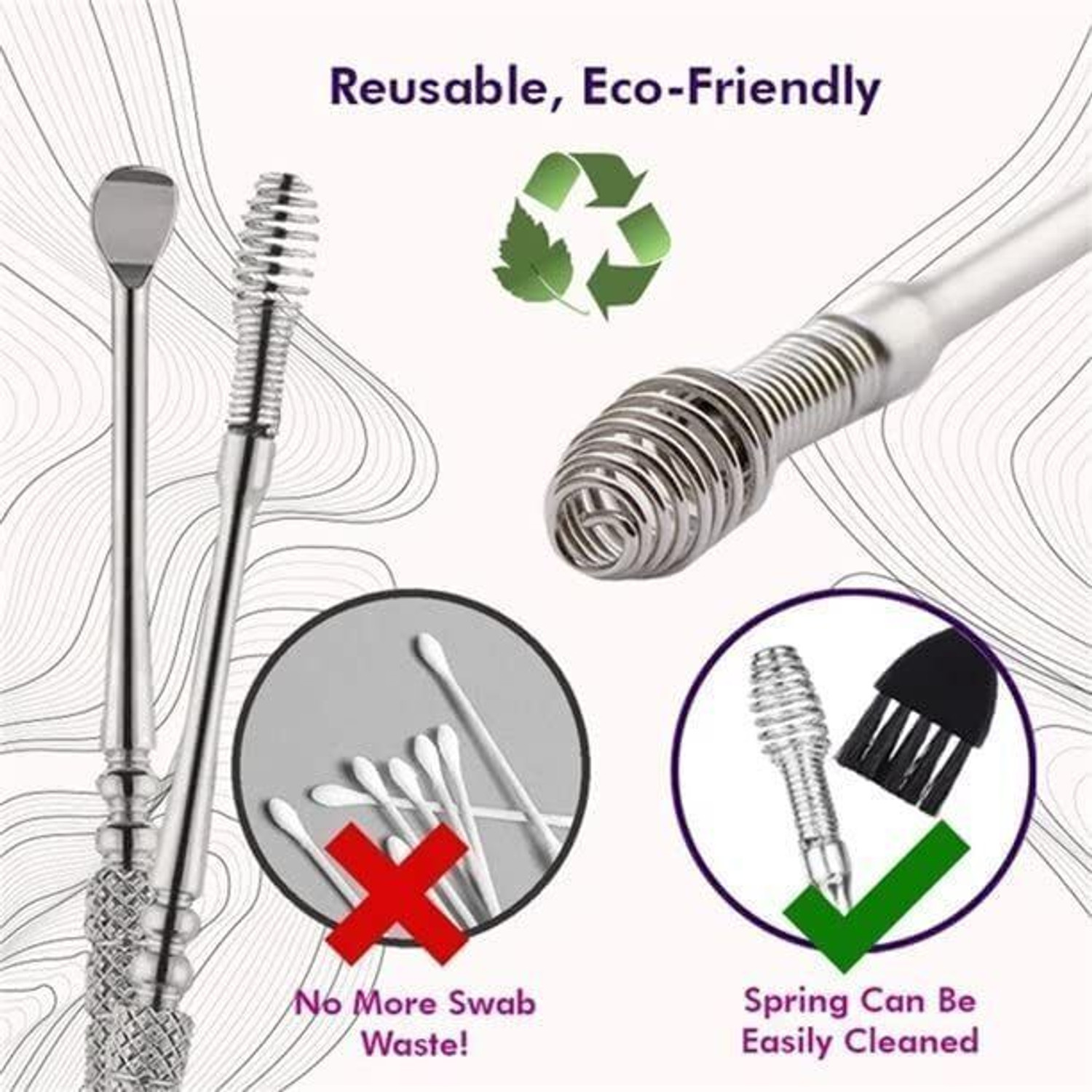 Image of Divine Enterprise Ear wax Remover with LED Flashlight Earpick 2 pack + Ear Wax Cleaner Kit(6 pcs)