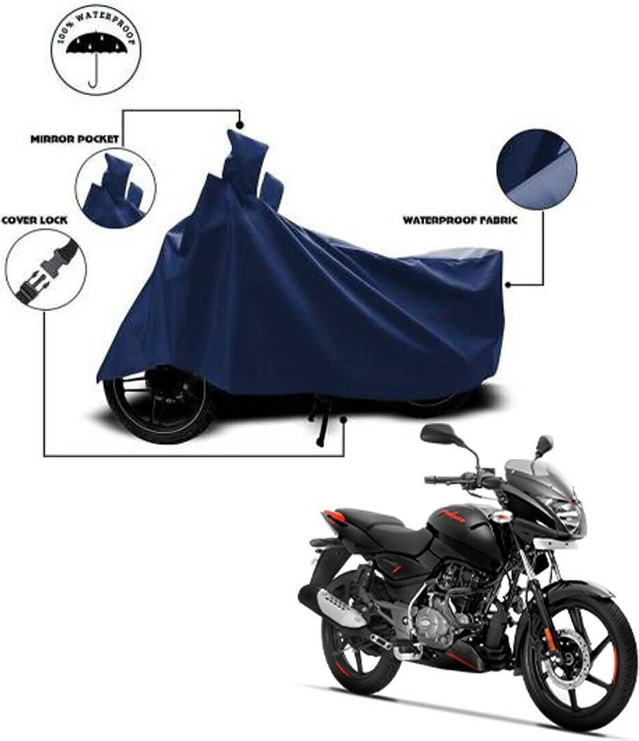 Aamaya Store Waterproof Two Wheeler Cover for Bajaj
