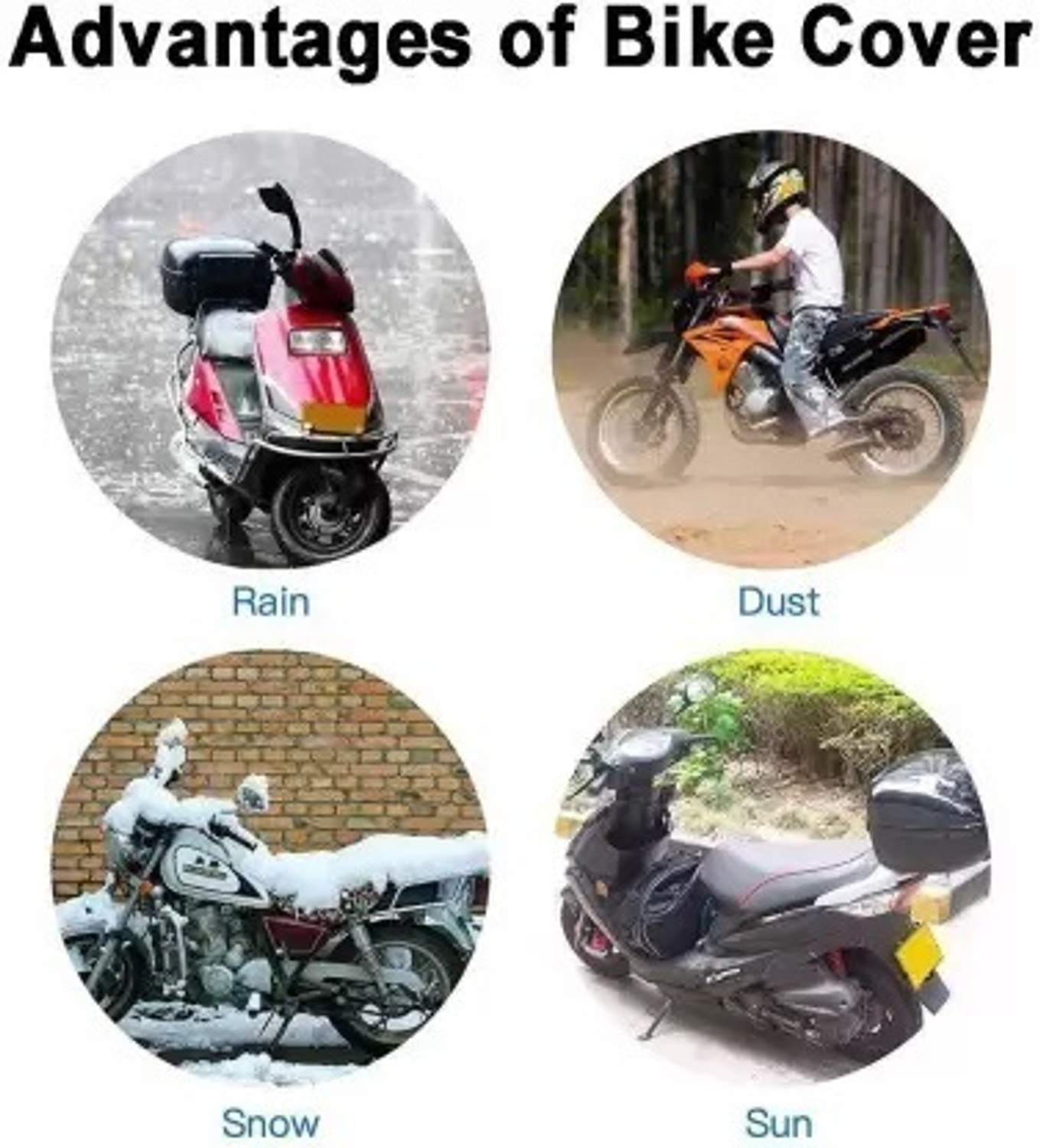 Image of MWBB Waterproof Two Wheeler Cover for Universal For Bike