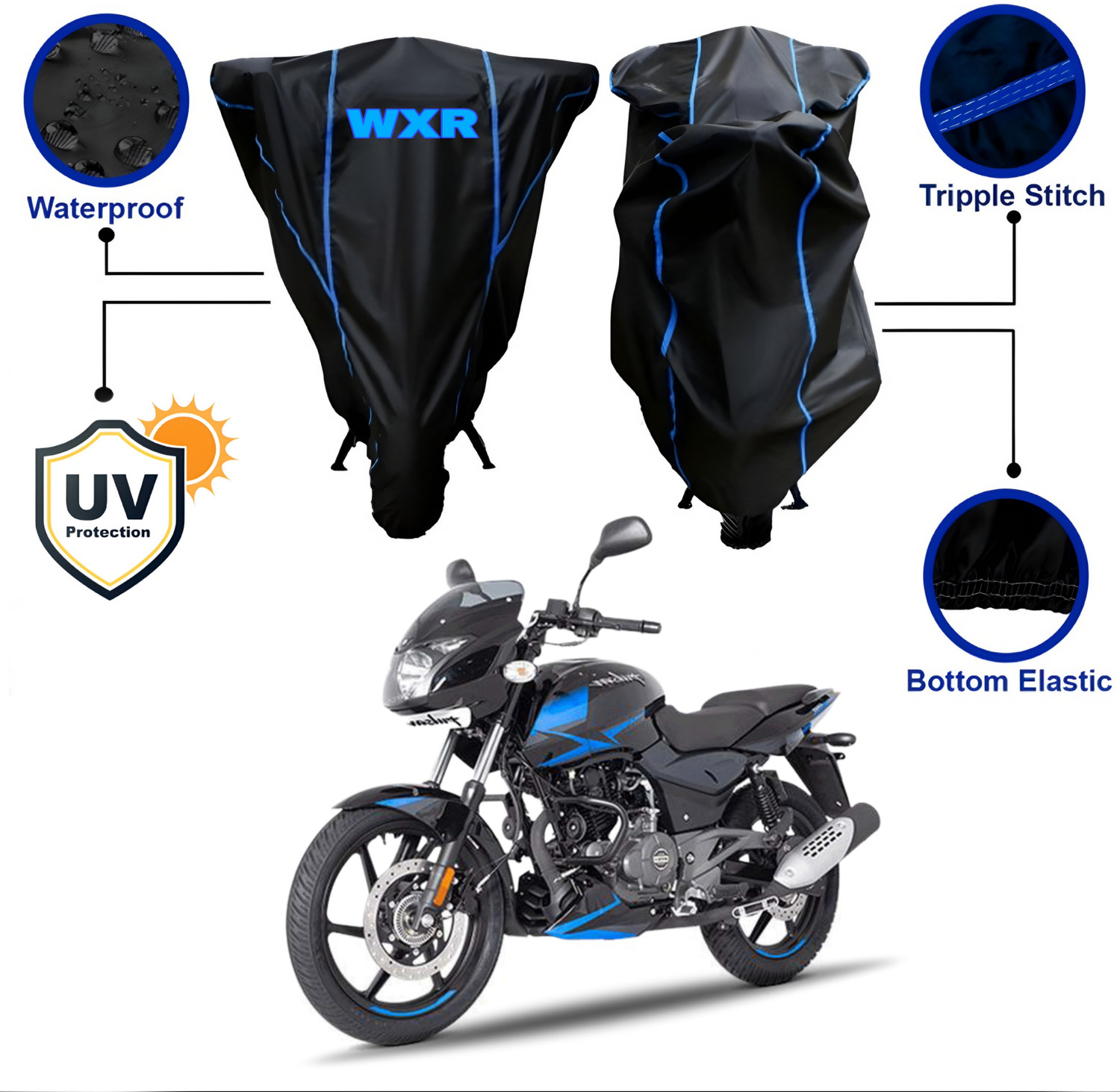 Image of WXR Waterproof Two Wheeler Cover for Bajaj
