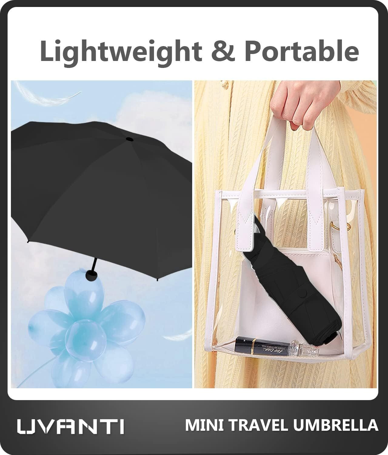 Image of CITRODA Pocket Travel Umbrella Windproof (Manual Open) Sun Rain Mini Ultra-Light 2 Fold Umbrella