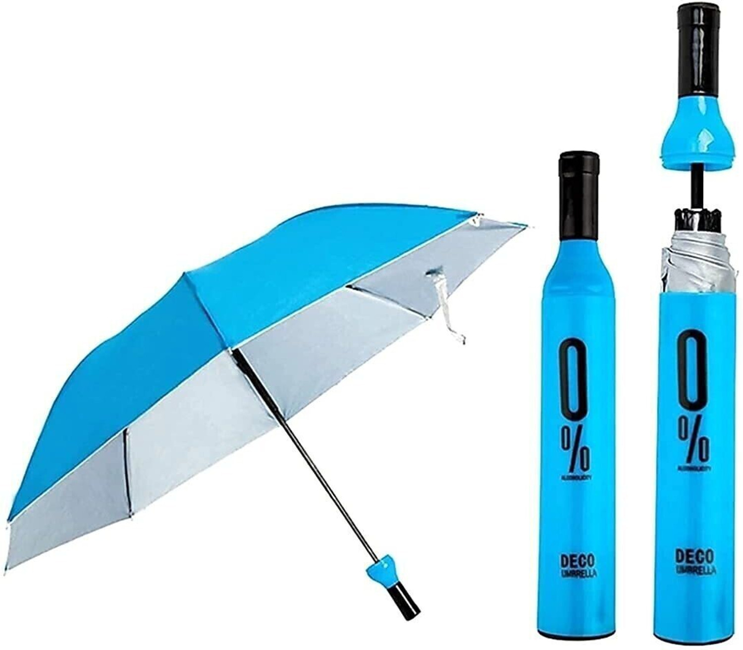 Image of Saubhagye Double Layer Folding Portable Wine Bottle Umbrella With Cover Or UV Protection Umbrella