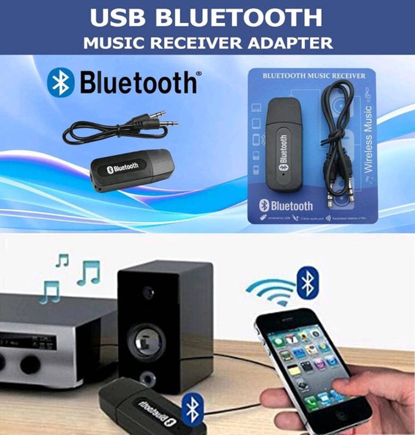 4uonly Wireless Bluetooth Receiver Adapter 3.5Mm Aux Audio Music SYG17 Wireless Bluetooth Receiver Adapter 3.5Mm Aux Audio Music SYG17 Laptop Accessory