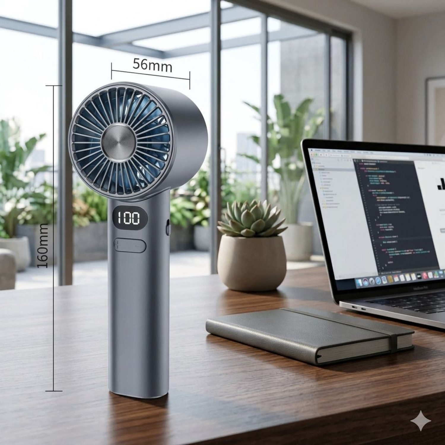 Image of TSEL Handheld Rechargable 1800 mAh Long Inbuilt Battery Operat Carry it anywhere with 5 Speeds USB Fan Rechargeable Fan