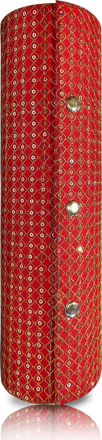 amenity FANCY BEAUTIFUL SITARA 2 DOZEN 12INCH BIG SIZE HAND CRAFTED BANGLE BOX METAL BUTTON CLOSURE, FANCY SITARA FABRIC, soft inner velvet fabric, 3 GATTA PLATES Vanity Box