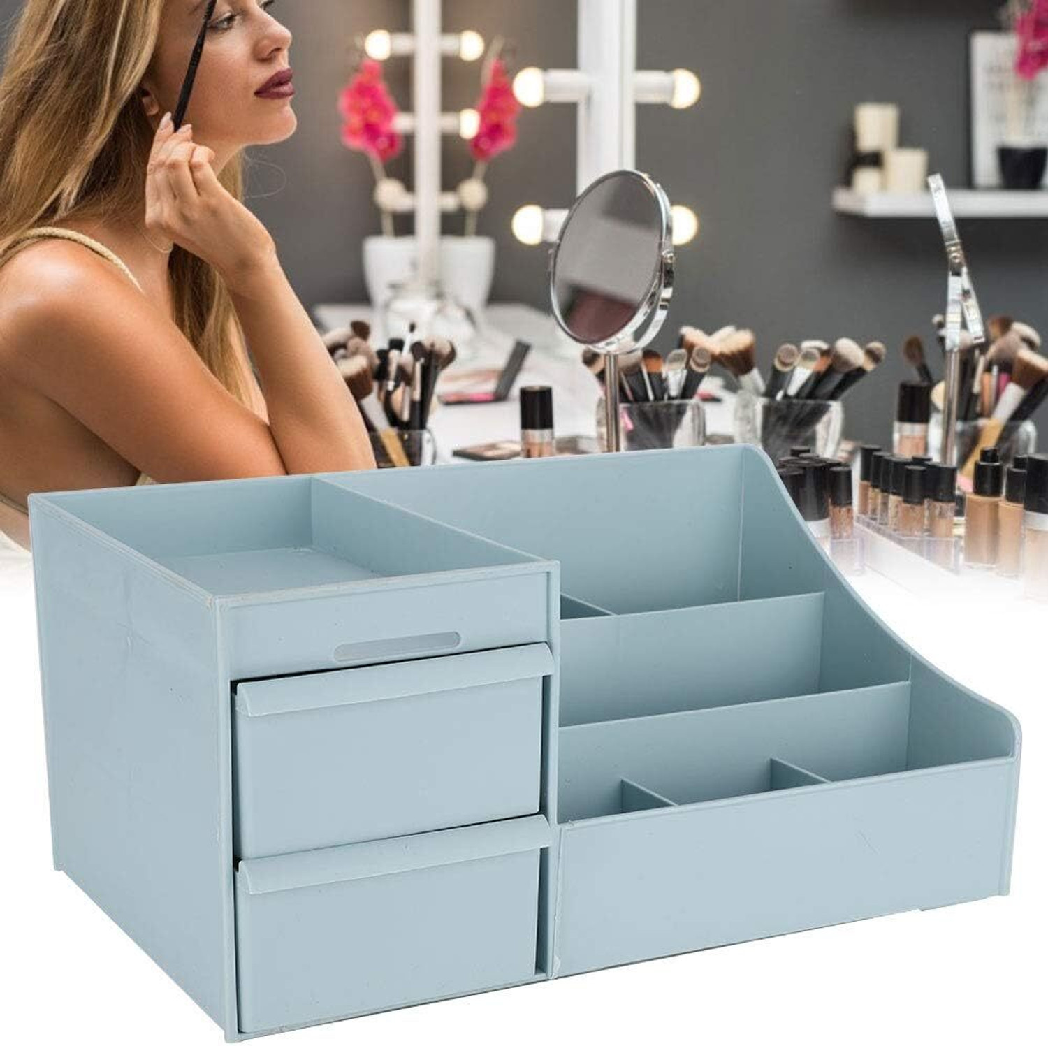 Image of tvAt Cosmetic Box, Skincare Organizer with Drawers Storage Organiser Vanity Box
