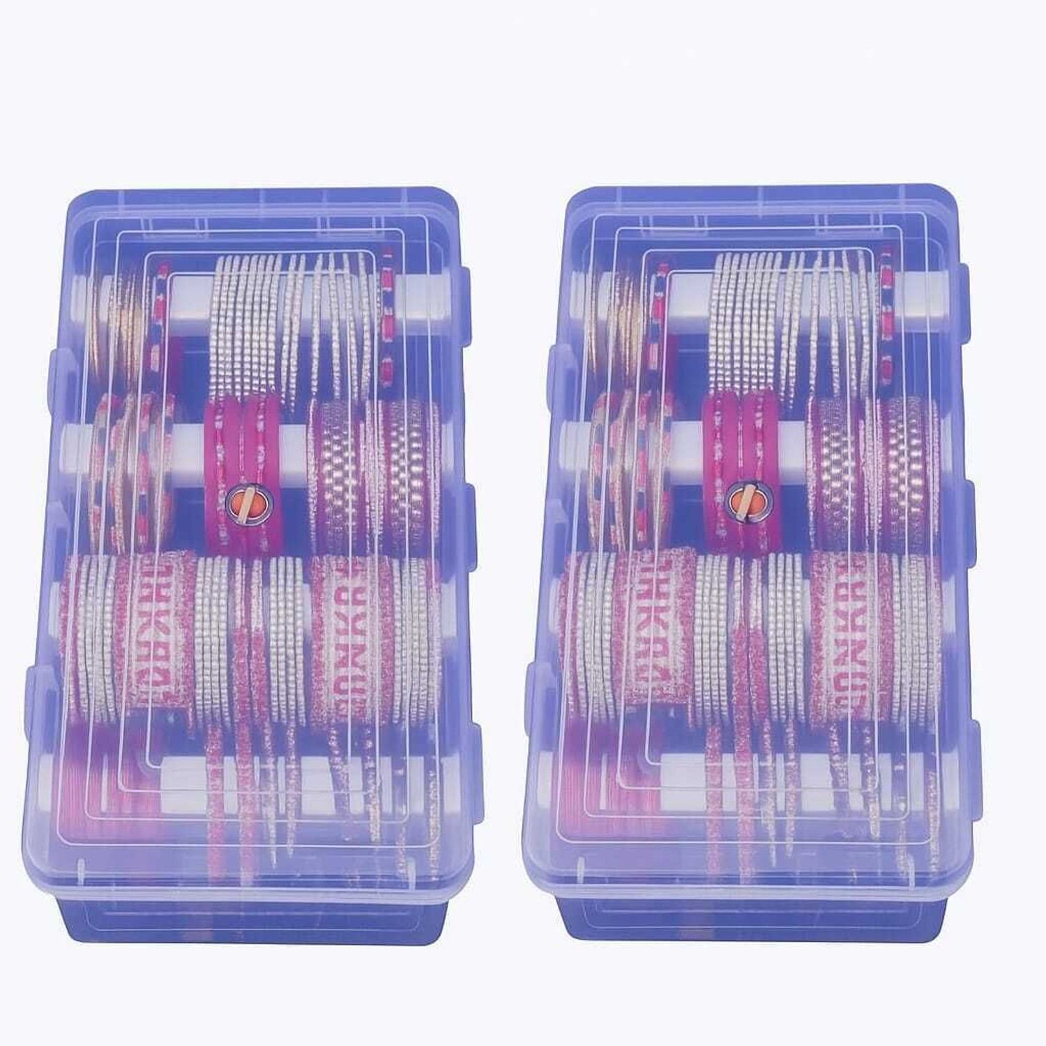 Image of UFEnterprises Multipurpose transparent plastic storage box with 4 rods for women and girls STORAGE BOX, BANGLE BOX, VANITY BOX, Sample box, jewellry box Vanity Box