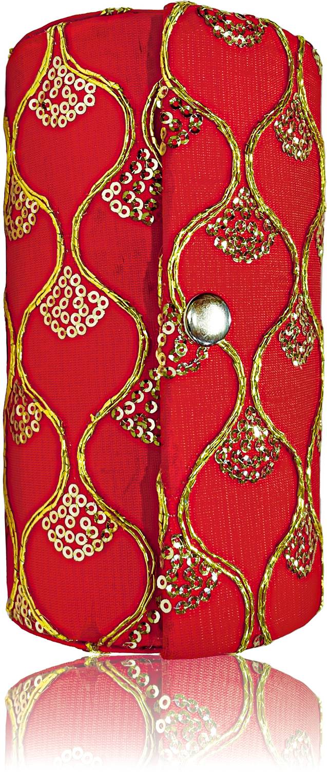 amenity RED BANGLE BOX 7INCH SMALL SIZE WITH ADJUSTABLE PLATES VELVET INNER FABRIC, BUTTON CLOSURE, Jewellery Box Vanity Box
