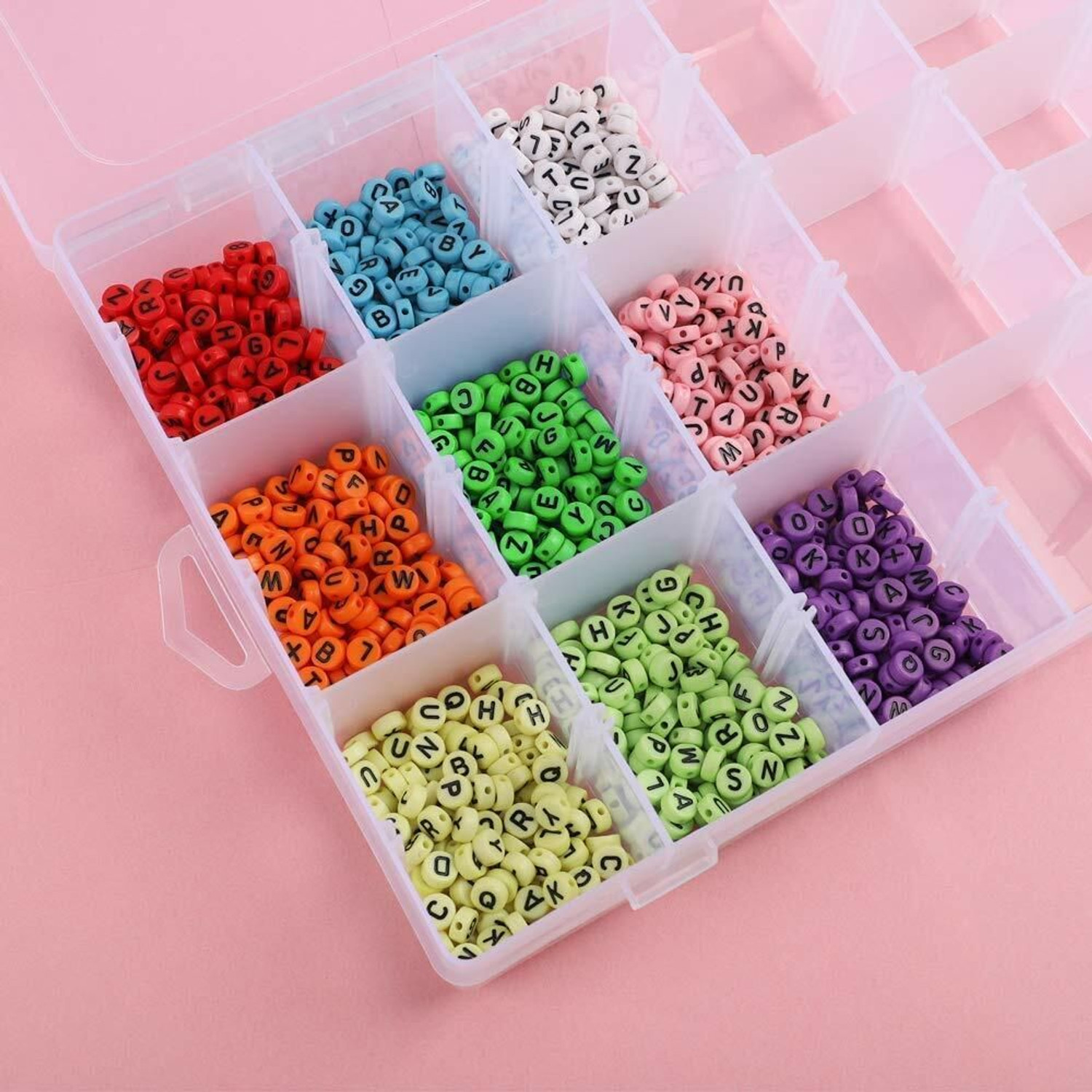 Image of FosCadit 36 Grids Clear Plastic Storage Box with Adjustable Dividers Organizer Pills Drugs Earrings Bead Jewelry Small Storage Box Case 36 Grids Clear Plastic Storage Box Vanity Box