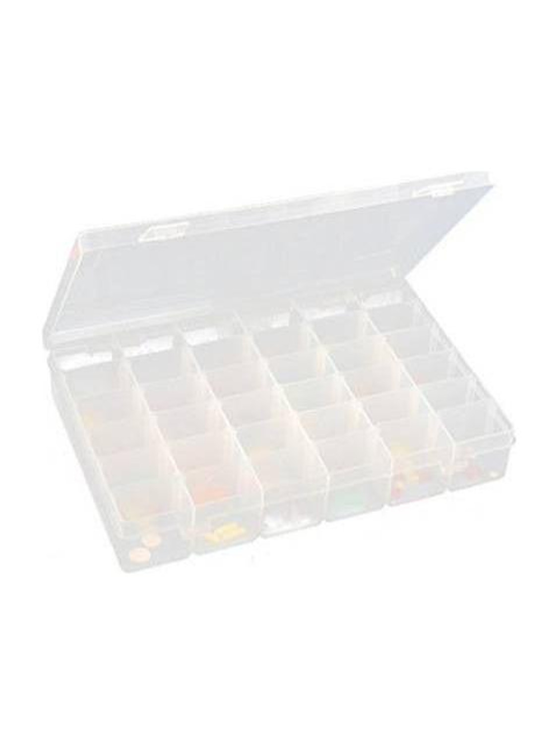 Image of FosCadit 36 Grids Clear Plastic Storage Box with Adjustable Dividers Organizer Pills Drugs Earrings Bead Jewelry Small Storage Box Case 36 Grids Clear Plastic Storage Box Vanity Box