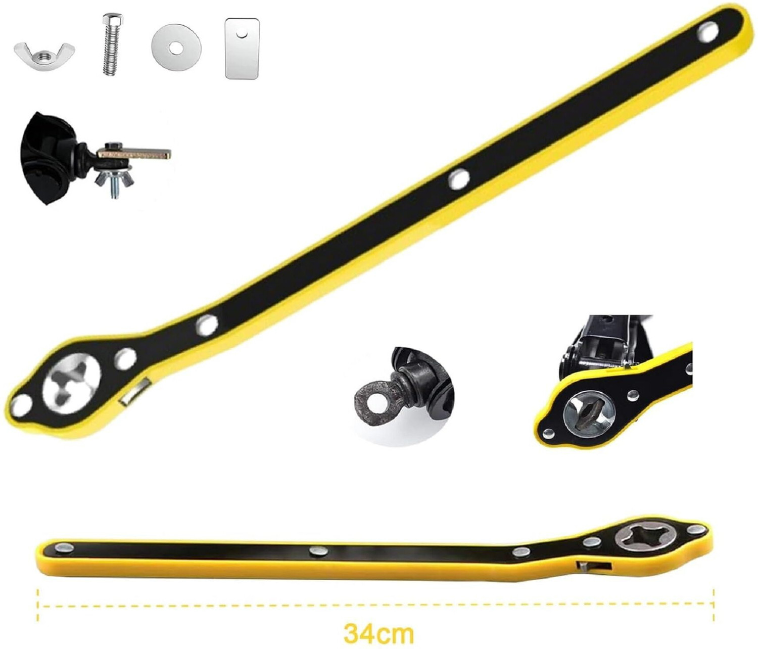 Image of NAVI AUTO Golden 3 Ton Manual Scissor car Jack for All car with Scissor Jack with Ratchet Vehicle Jack
