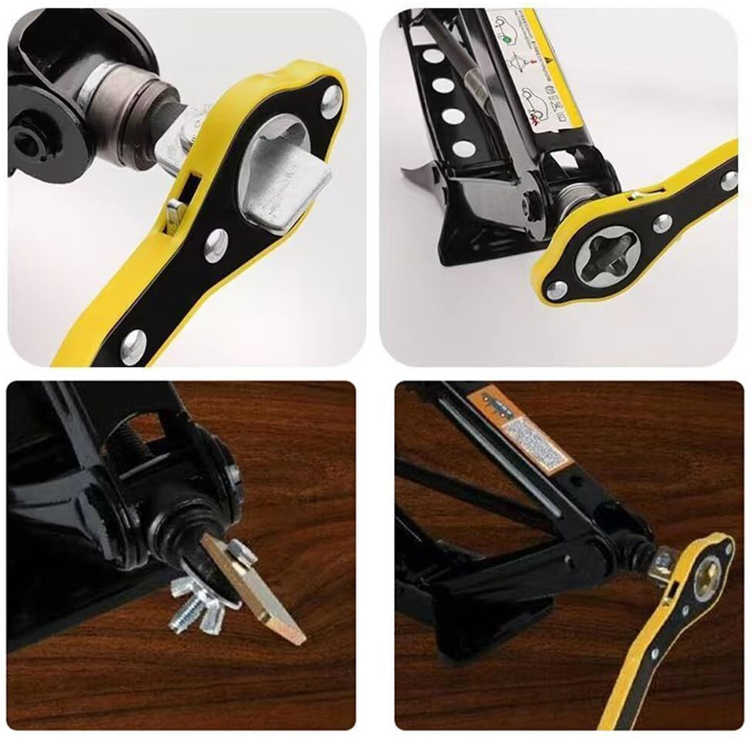 Image of NAVI AUTO Golden 3 Ton Manual Scissor car Jack for All car with Scissor Jack with Ratchet Vehicle Jack
