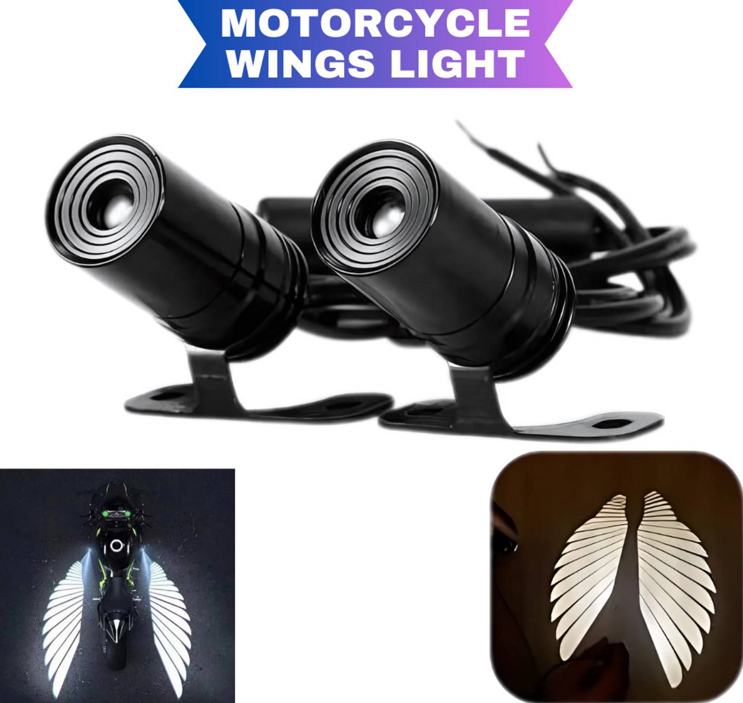 Autozap Bike Angel Wing Light White Back Up Lamp Motorbike LED (12 V, 6 W)