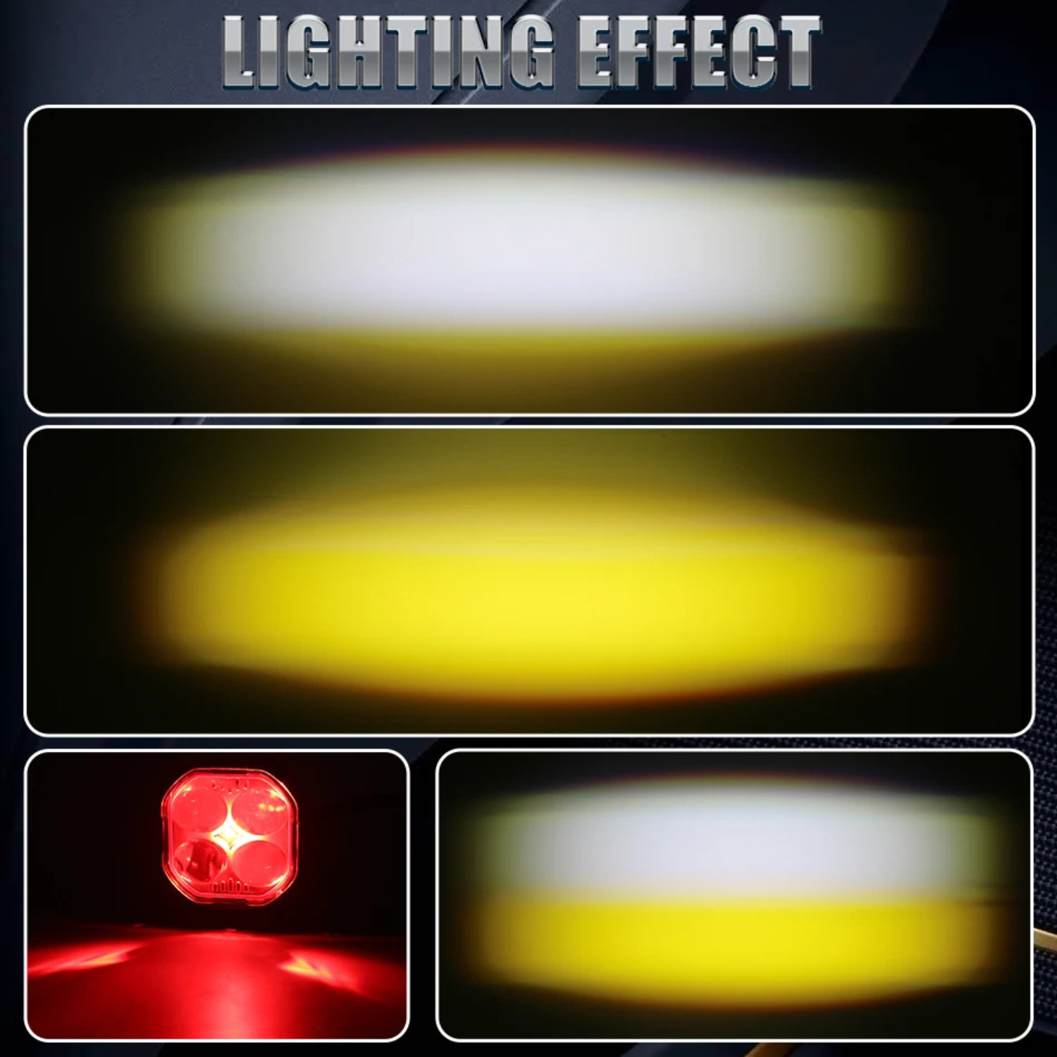 Image of aksmit Strobe, Waterproof 4 Lens LED Light Double Beam Fog Lamp Motorbike, Car, Van, Truck LED (12 V, 40 W)