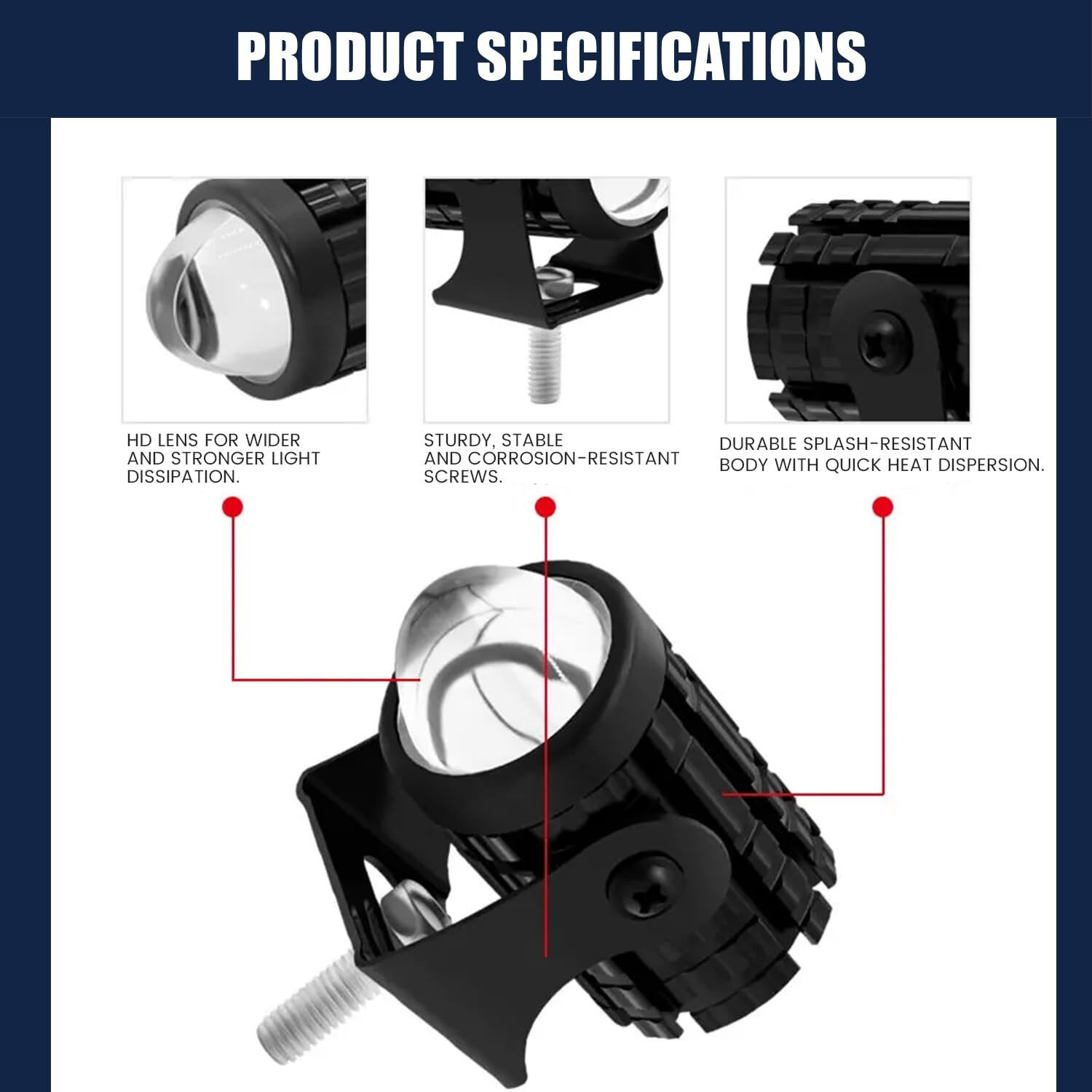 Image of ZULUSTYL LED Fog Light for Universal For Car, Universal For Bike, TVS Universal For Car, Universal For Bike, Apache RR 310, Bullet 350, Splendor