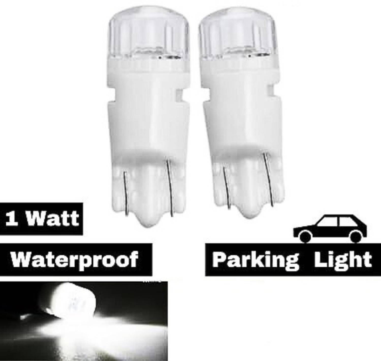 Autozap T10 2SMD-Whte LED Parking Light Bulb Parking Light Car, Motorbike, Van LED for Maruti Suzuki (12 V, 1 W)