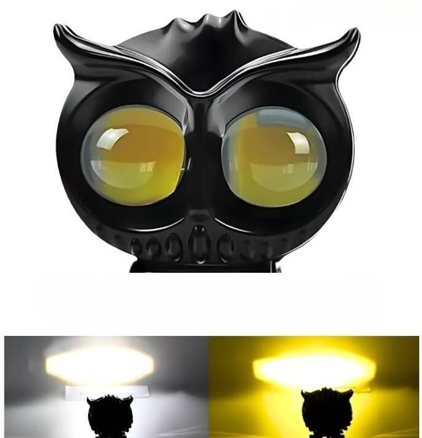 Image of TRYFLY SSLG OWL EYE LED Long Range Plastic Body OWL Mini Driving Light Dual Flasher Fog Lamp, Headlight Motorbike LED for Bajaj, Honda, Suzuki, TVS, Hero (12 V, 20 W)
