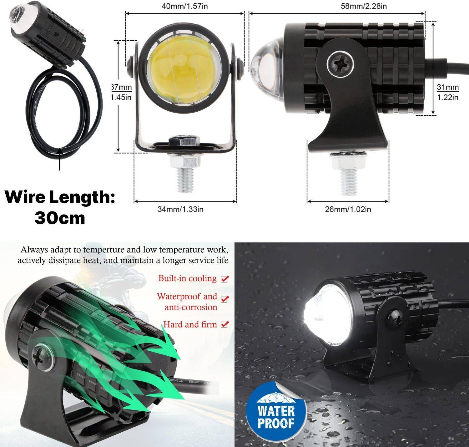 aksmit Mini Drive Dual Color Projector Fog Lamp - Image 4