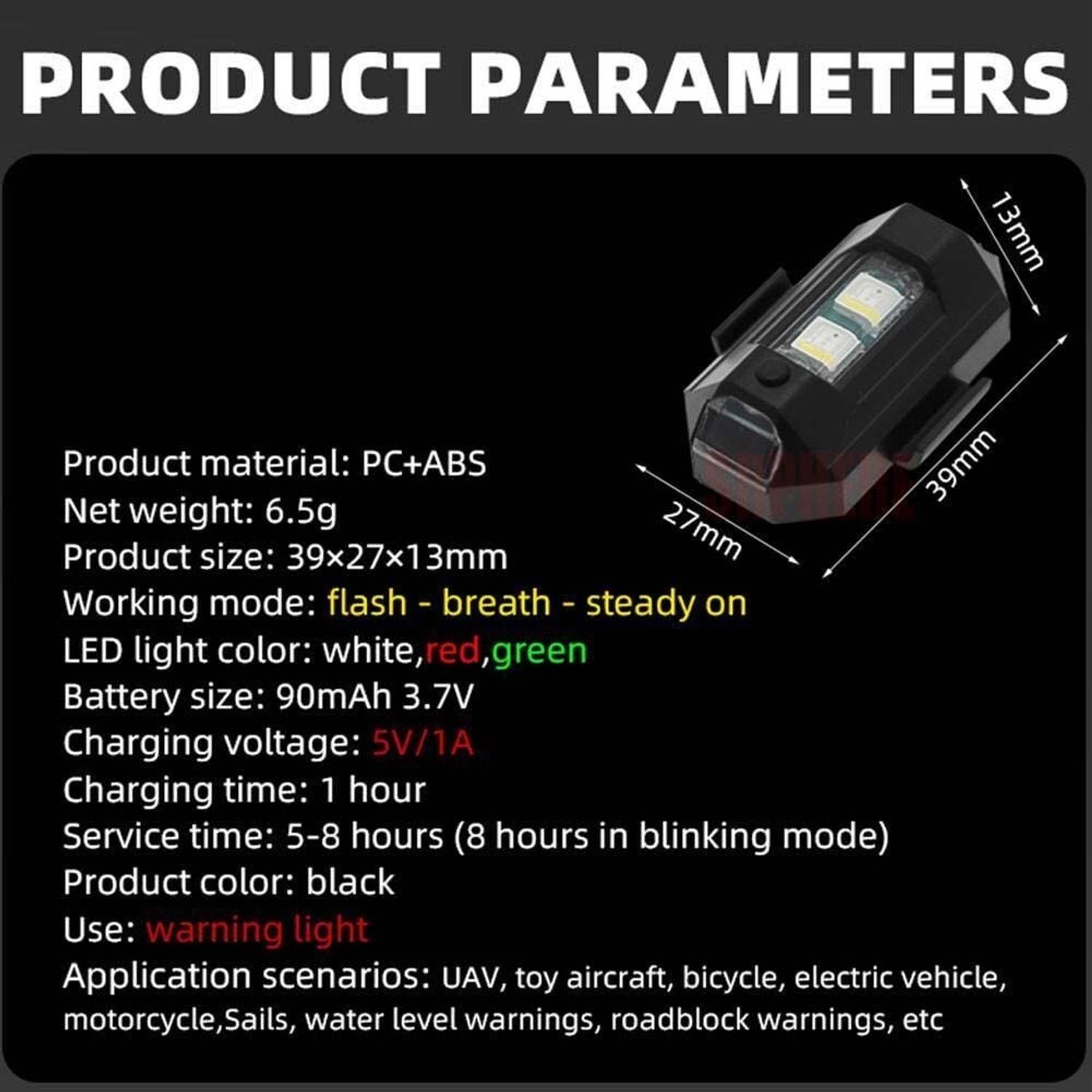 Motorcycle Retrofit Drone LED Flash LED Position Wireless Lights Dash Light Car, Motorbike LED (12 V, 10 W) - Image 2