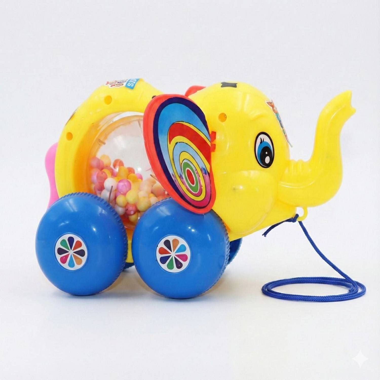 asian Flappy Elephant Pull Along Toy with Colorful Wheels – Fun Kids Activit