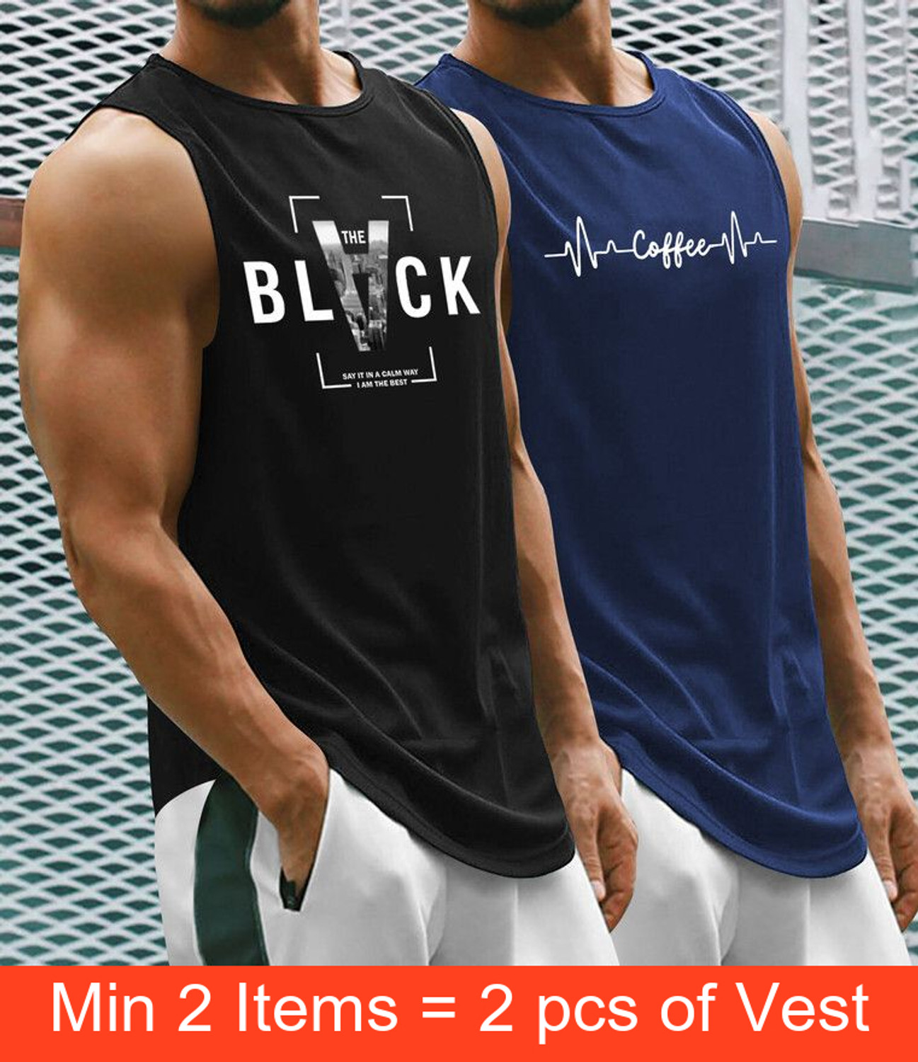 Image of RK CLOTHINGS Cotton Blend Fabric Gym Vest
