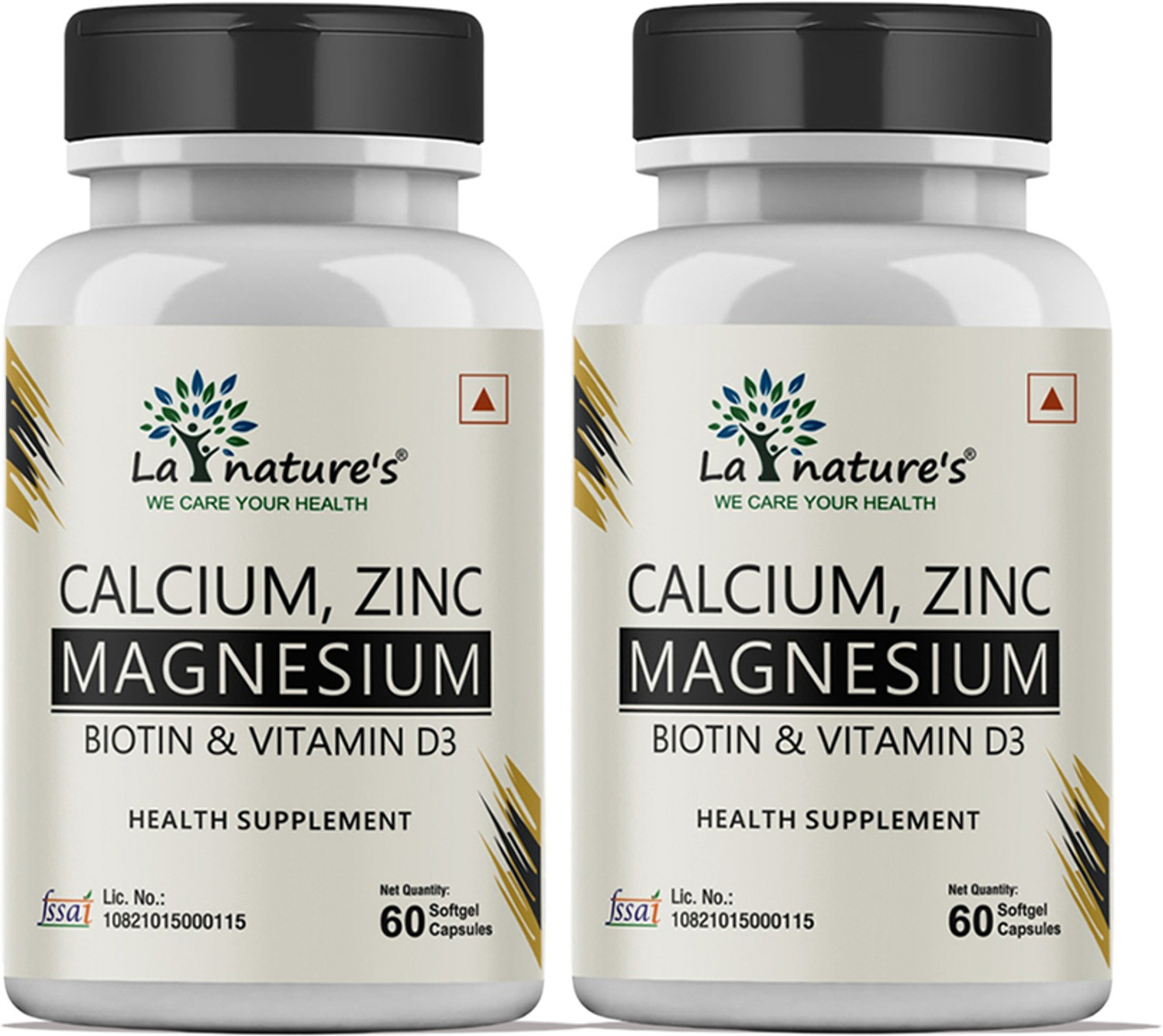 Image of La Natures Calcium, Zinc Magnesium Biotin & Vitamin D3 120 Capsules for Men and Women