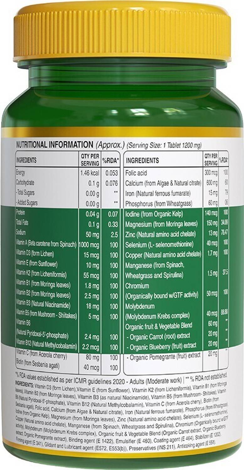 Pure Nutrition Organics Whole Food Multivitamin 60 Tablets - Image 4