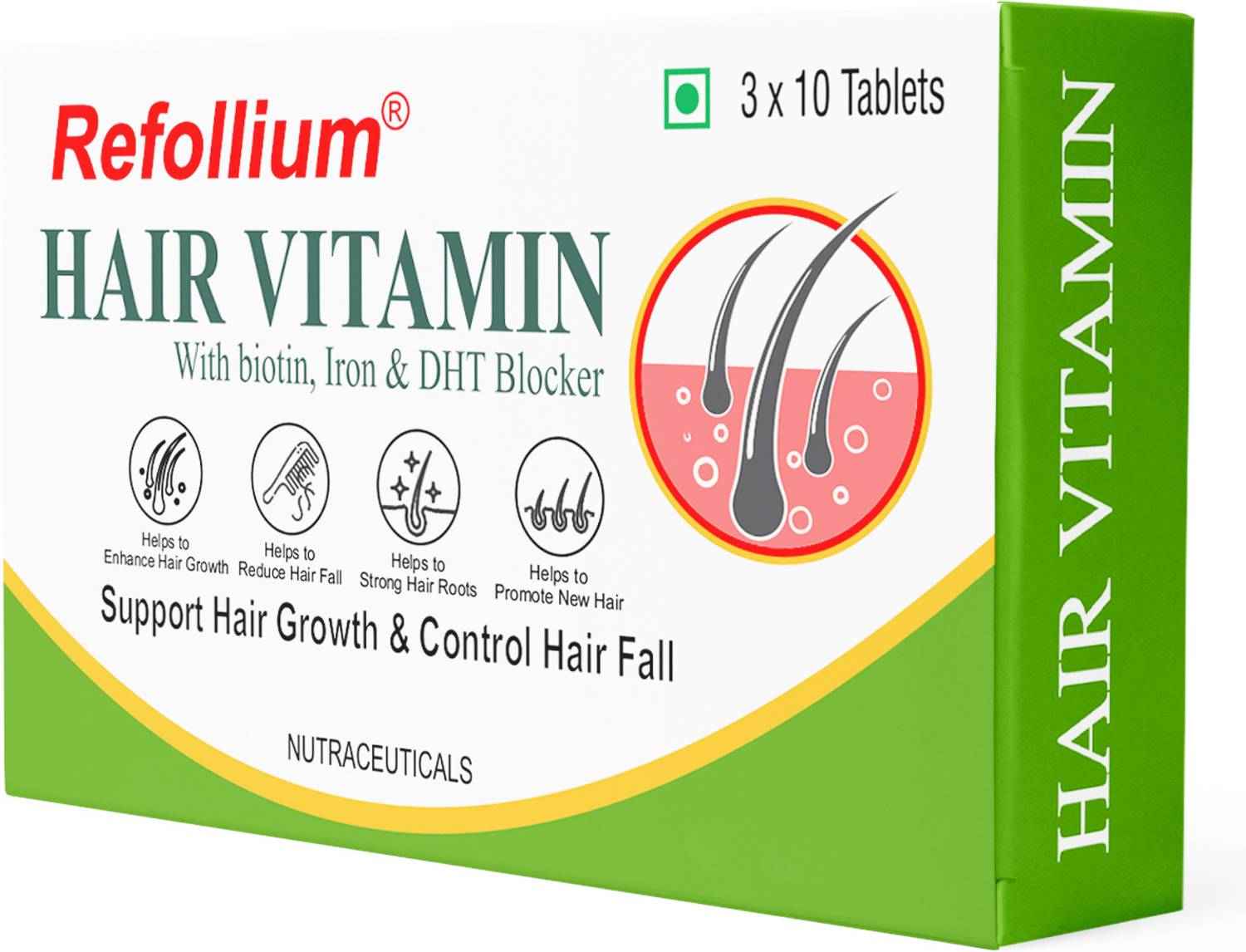 Refollium Hair Vitamins DHT Blockers Biotin Hair Regrowth