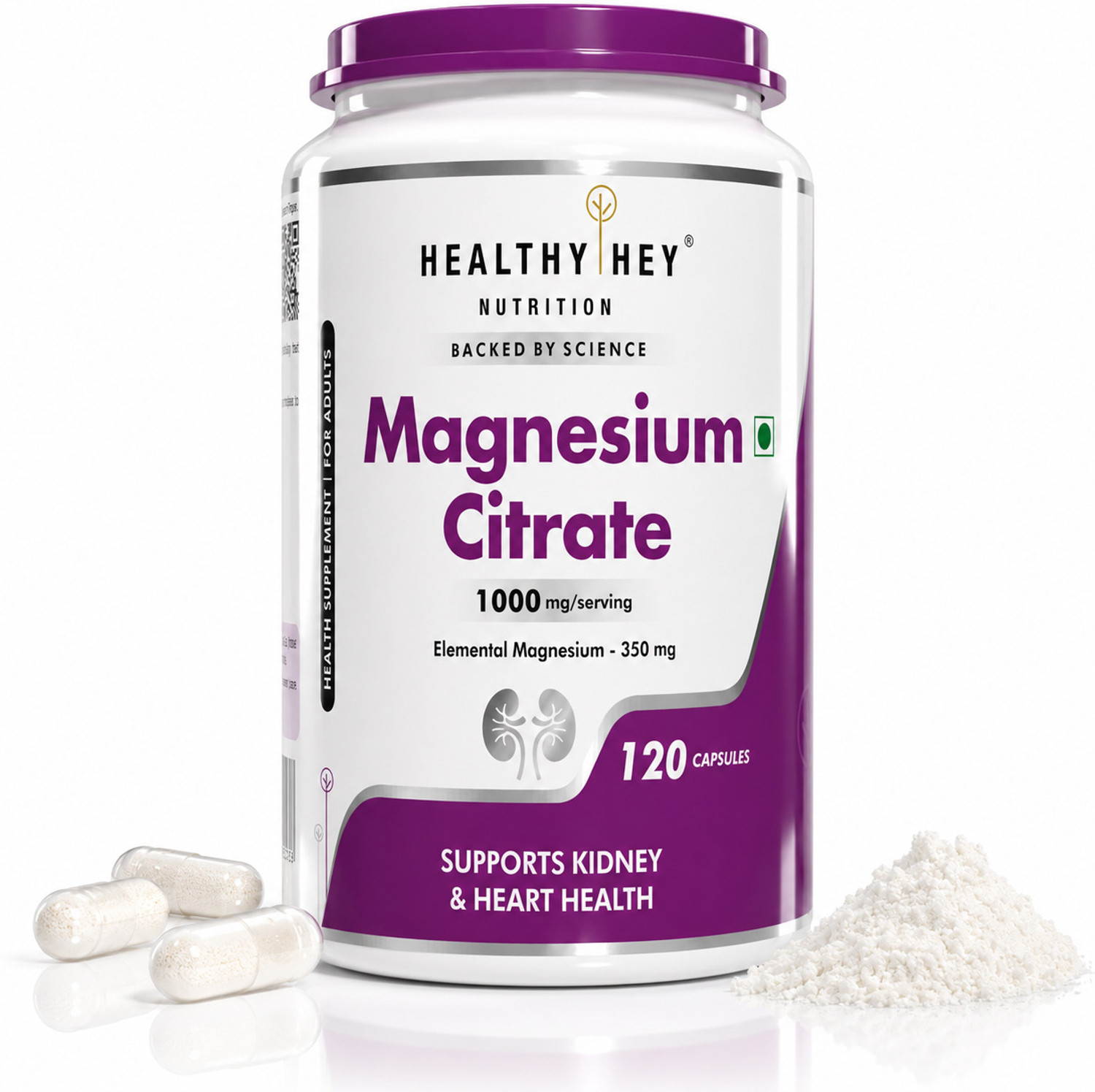 Image of HealthyHey Nutrition Magnesium Citrate - Vegetable Capsules