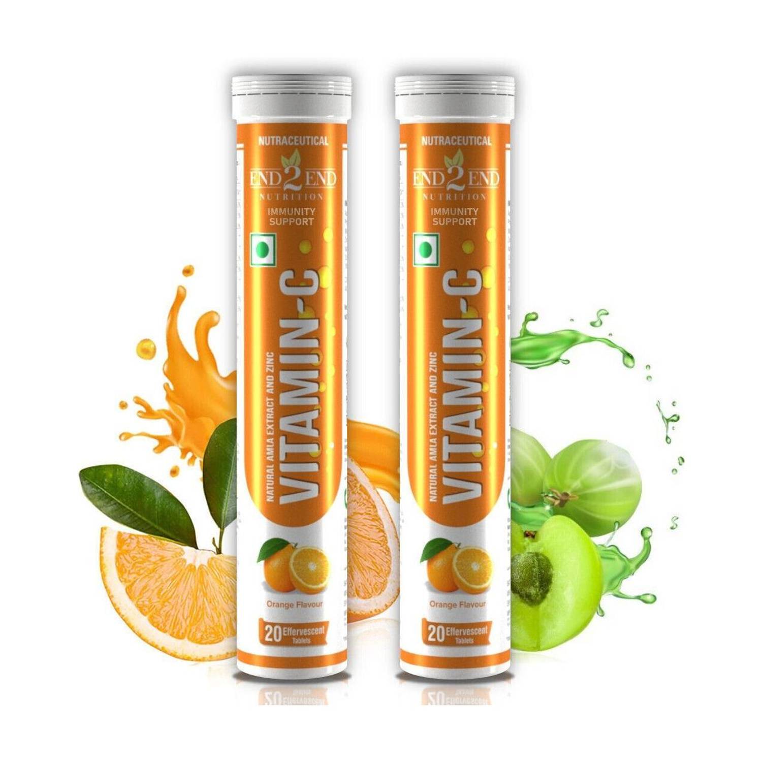 End2End Nutrition Natural Amla Vitamin C for Immunity Boost, Skin Health & Antioxidant Support