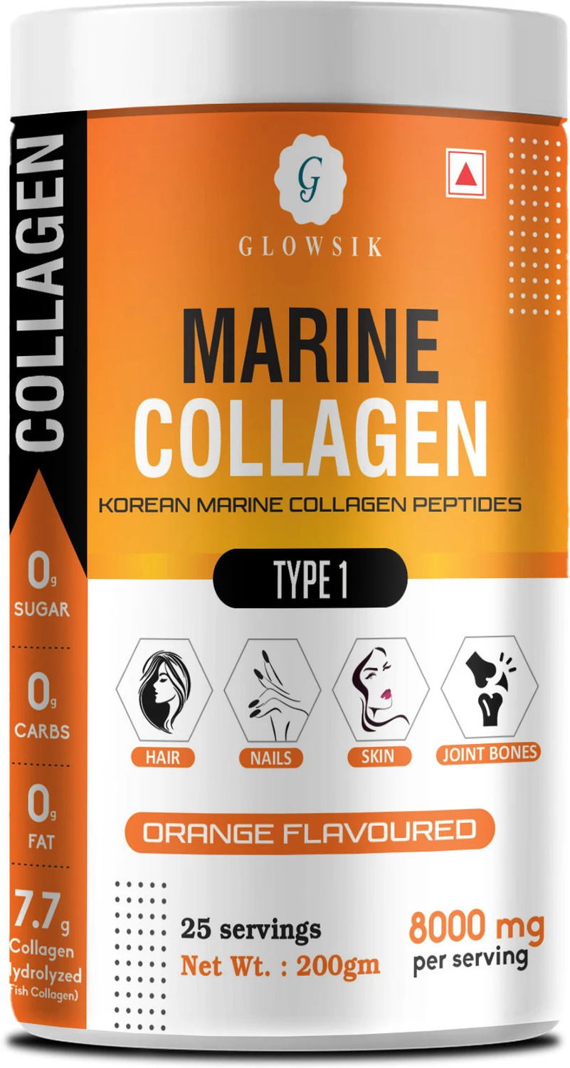 Image of G GLOWSIK Korean Marine Collagen Powder Hydrolyzed Collagen for Glow Healthy Skin , Hair