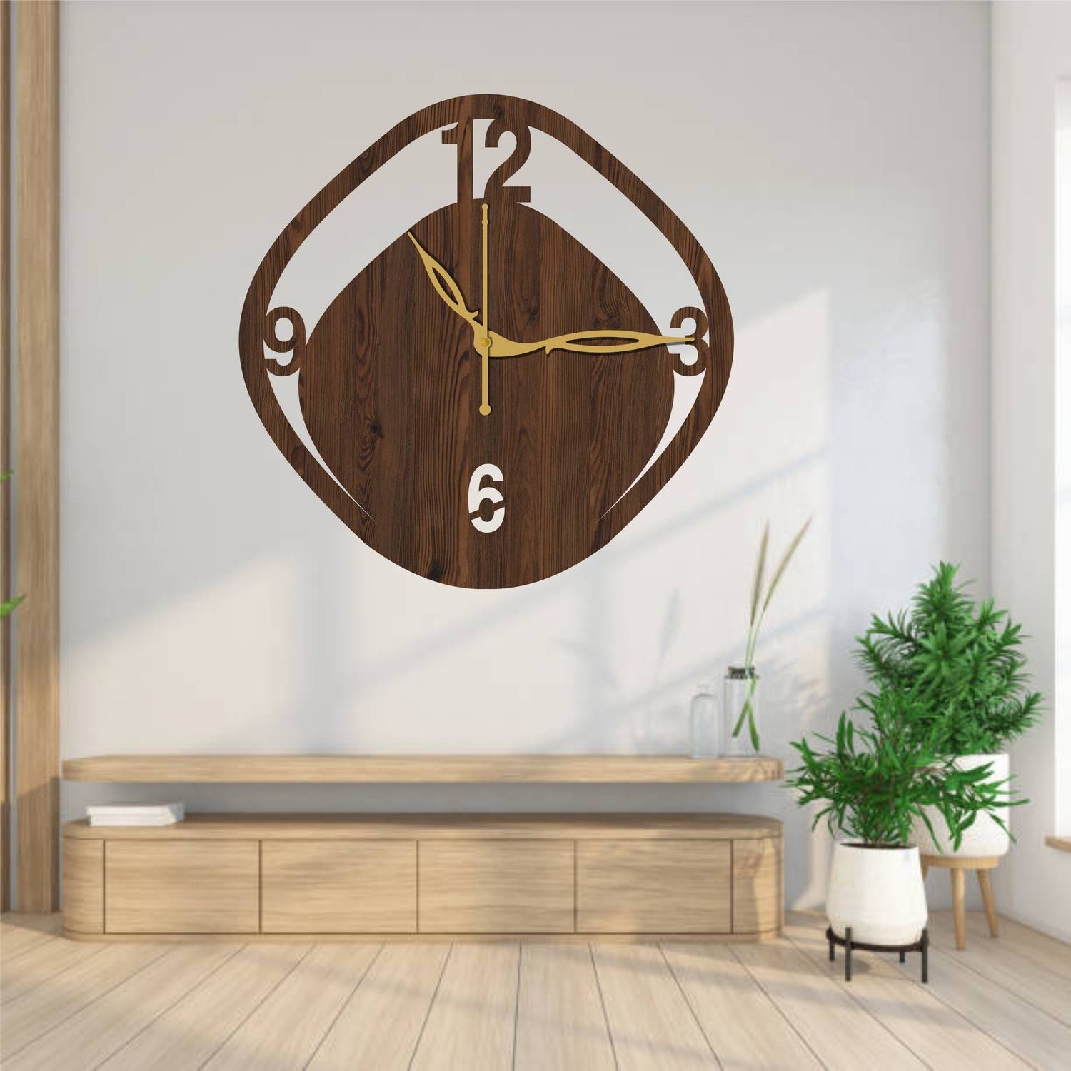 PADMASIDDHI Analog 30 cm X 30 cm Wall Clock (Brown, Without Glass