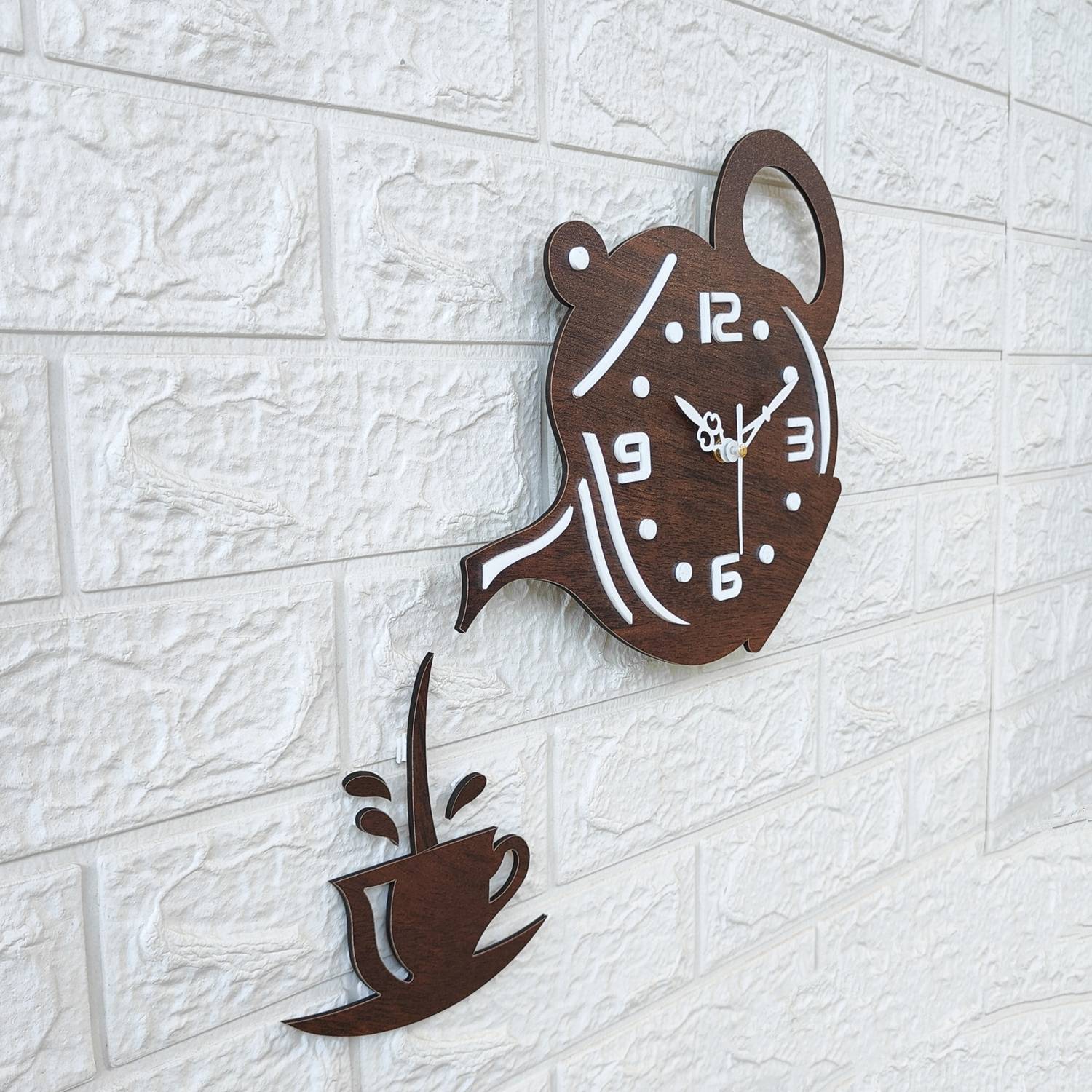 FASTQT Analog 41 cm X 31 cm Wall Clock (Brown, Without Glass, DIY