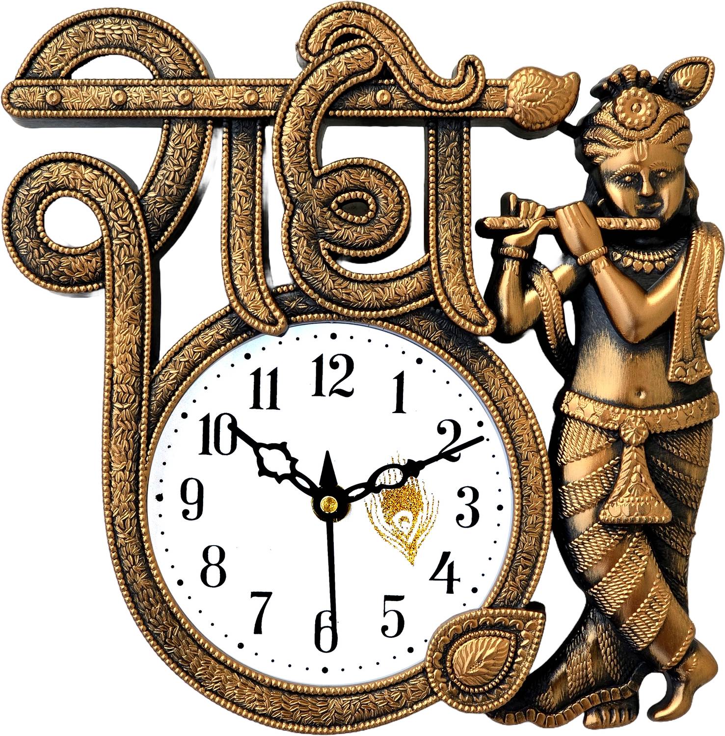 GrabBasket Analog 22 cm X 22 cm Wall Clock (Brown, With Glass, St
