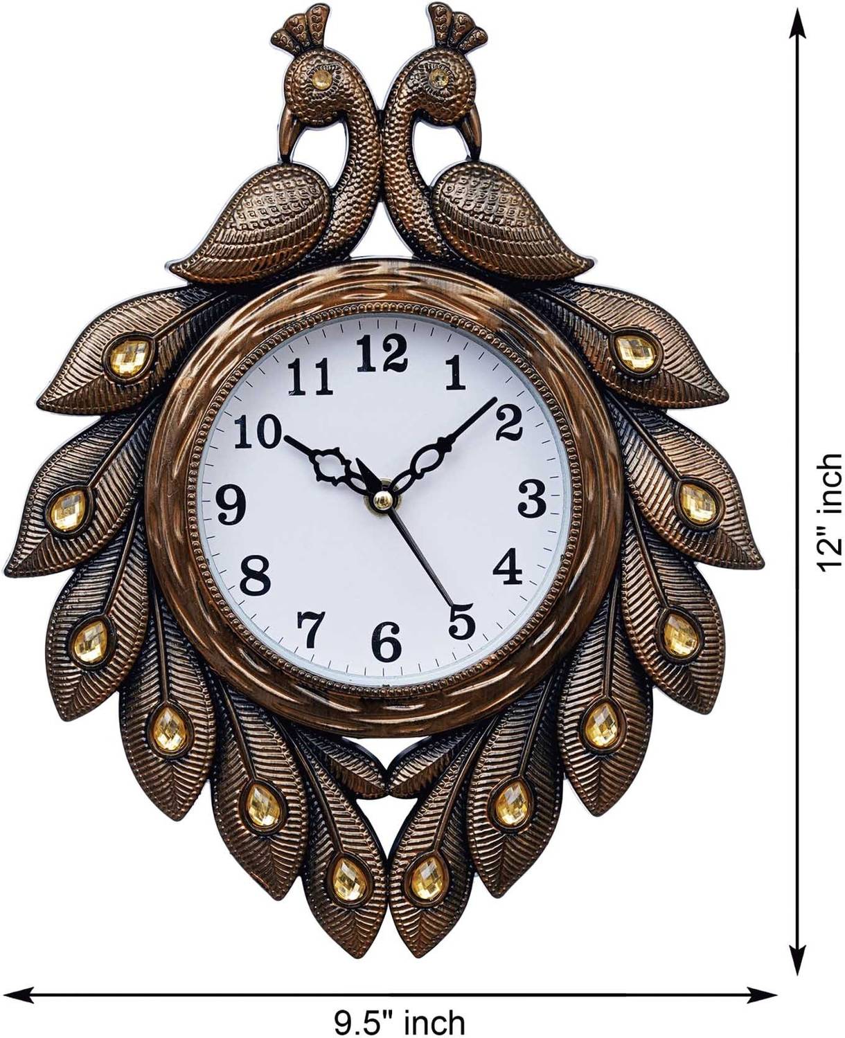 DivineCrafts 31cm x 24cm Orange Wall Clock - Image 3