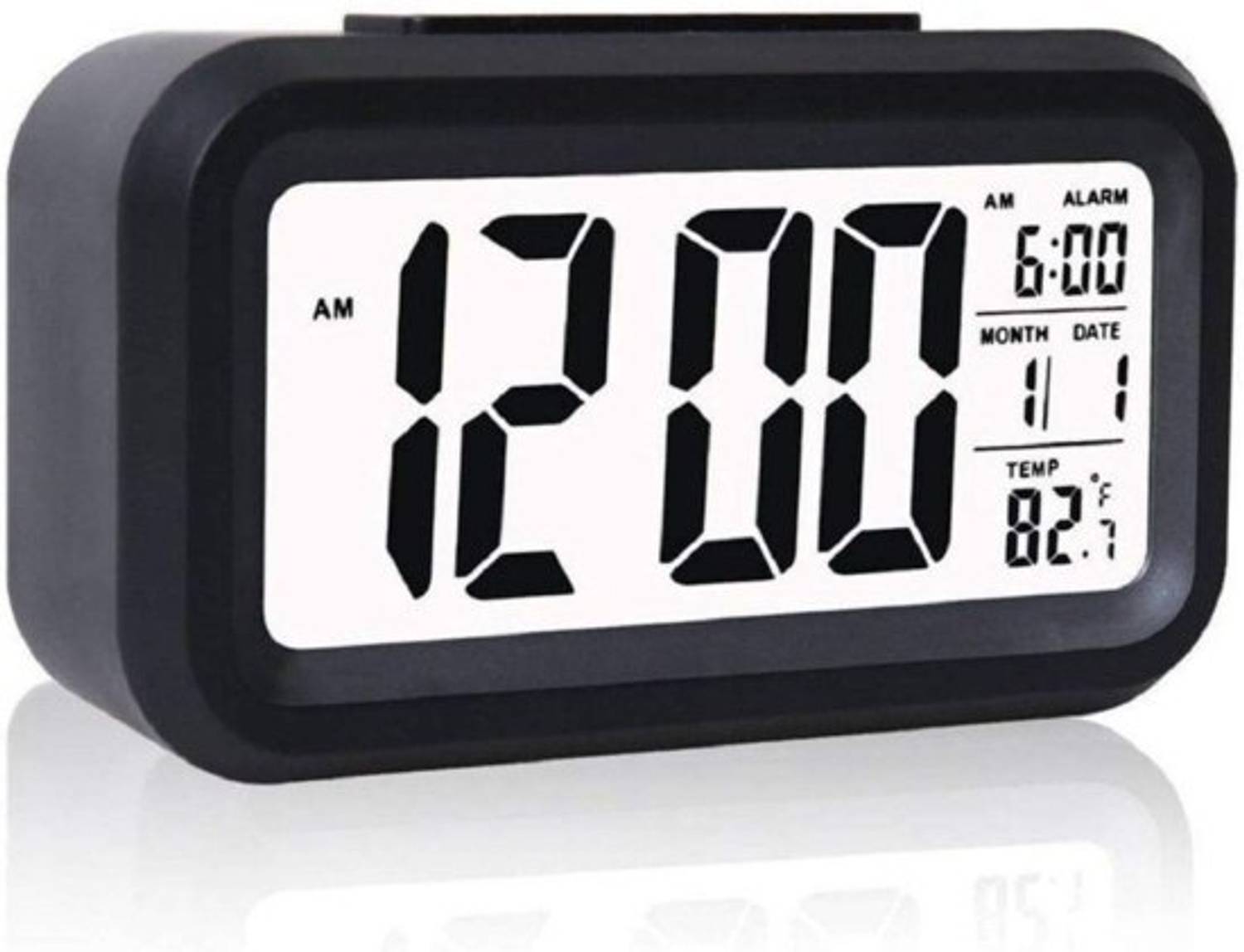 THE CURIOUS HUB Digital Compact Table Alarm Clock (Black) - Image 1