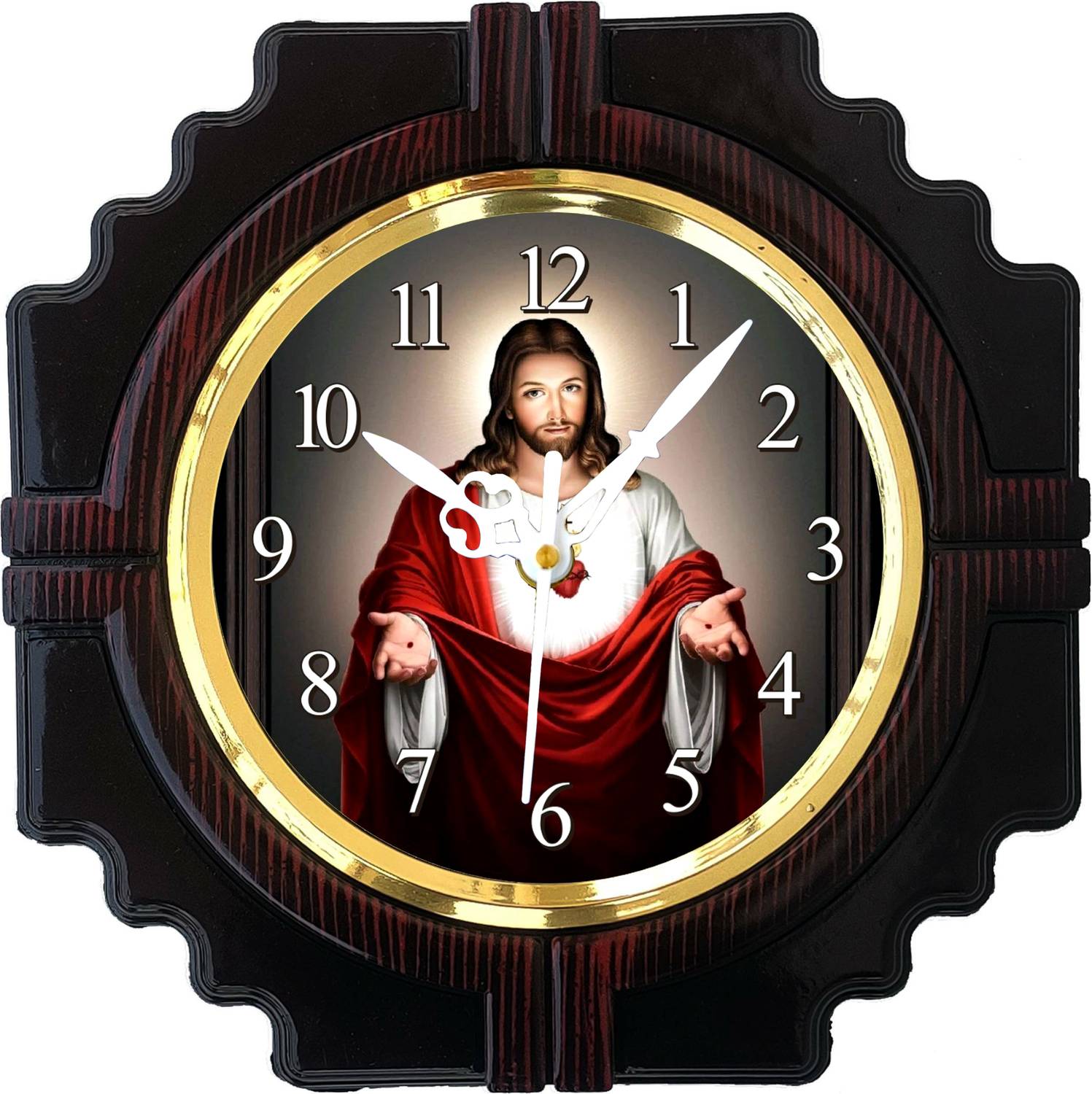 setu creation Analog 25 cm X 25 cm Wall Clock (Black, Brown, With