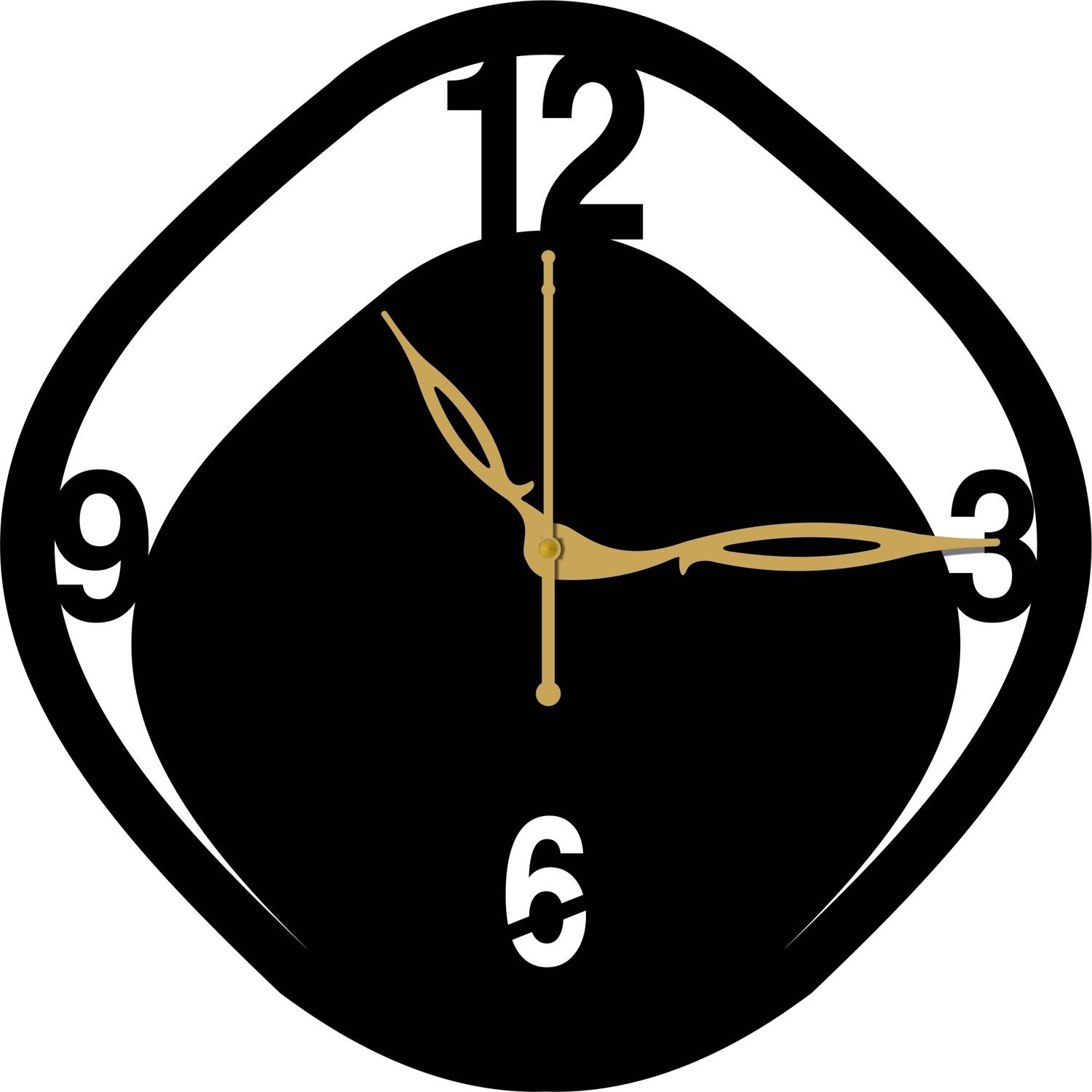 PADMASIDDHI Analog 30 cm X 30 cm Wall Clock (Black, Without Glass