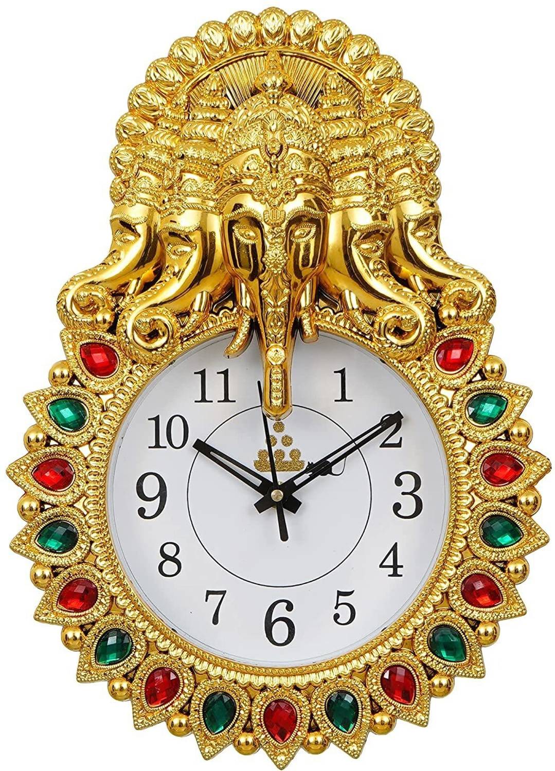 mauli Analog 33 cm X 24 cm Wall Clock (Yellow, Without Glass, Sta