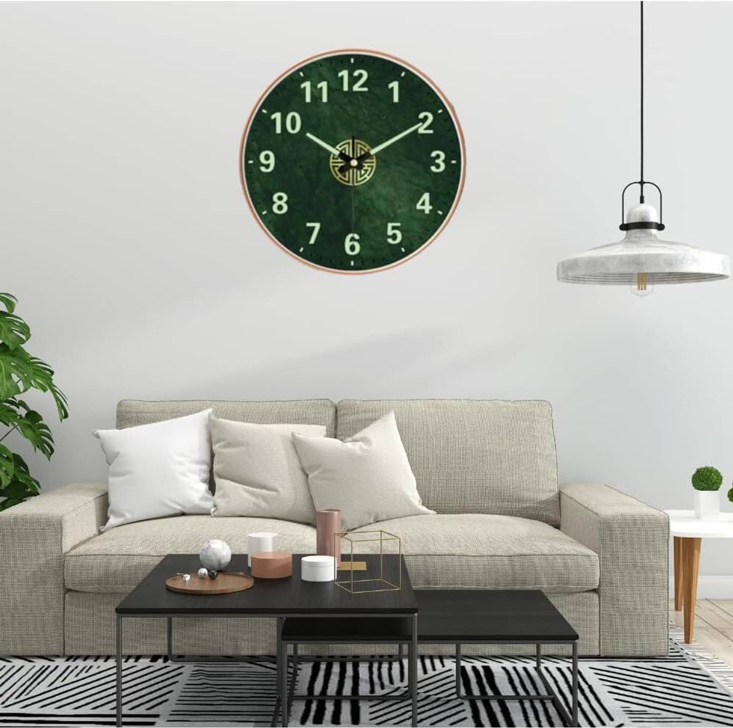 GRACIOUS MART Analog-Digital 10 cm X 24 cm Wall Clock (Green, Wit