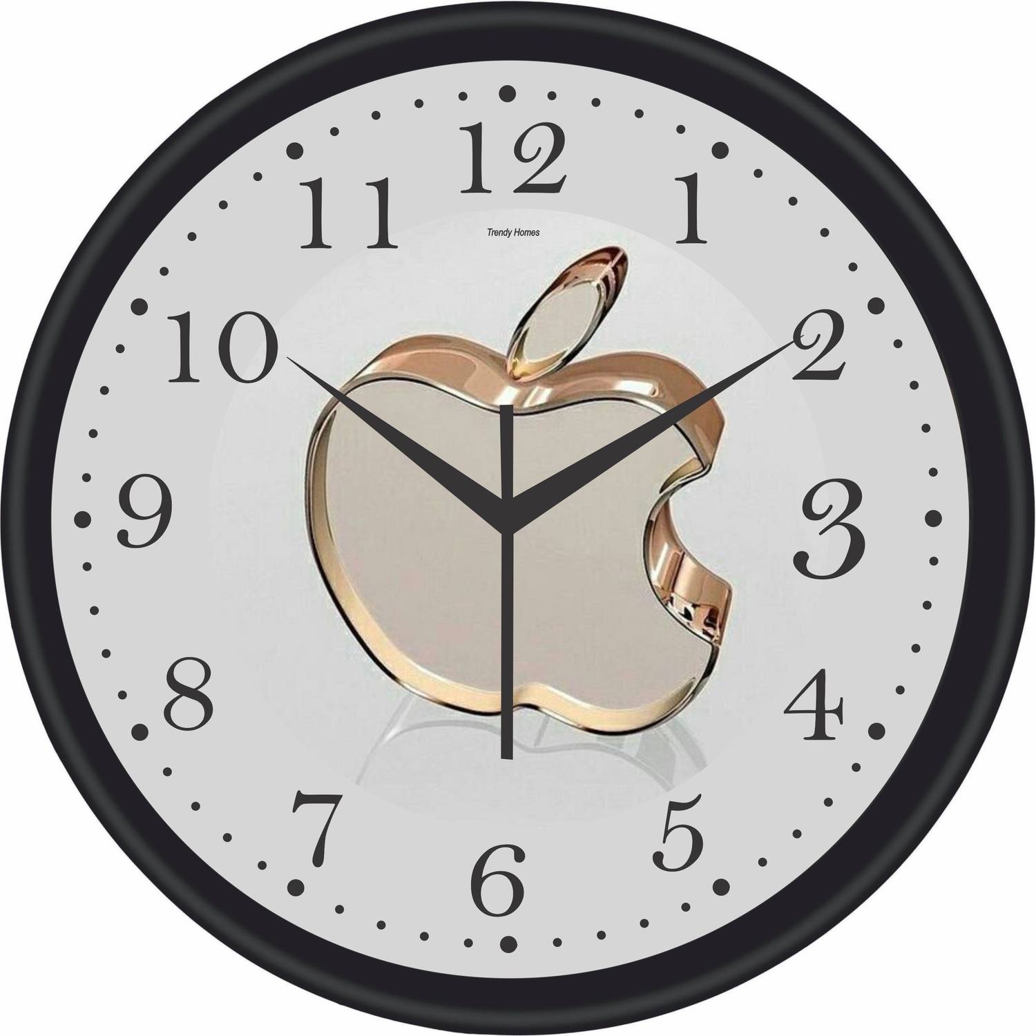trendy homes Analog 25 cm X 25 cm Wall Clock (White, Gold, With G