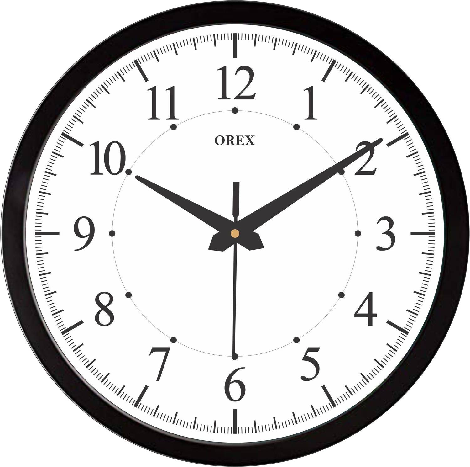 OREX Analog 30.5 cm X 30.5 cm Wall Clock (Black, With Glass, Stan